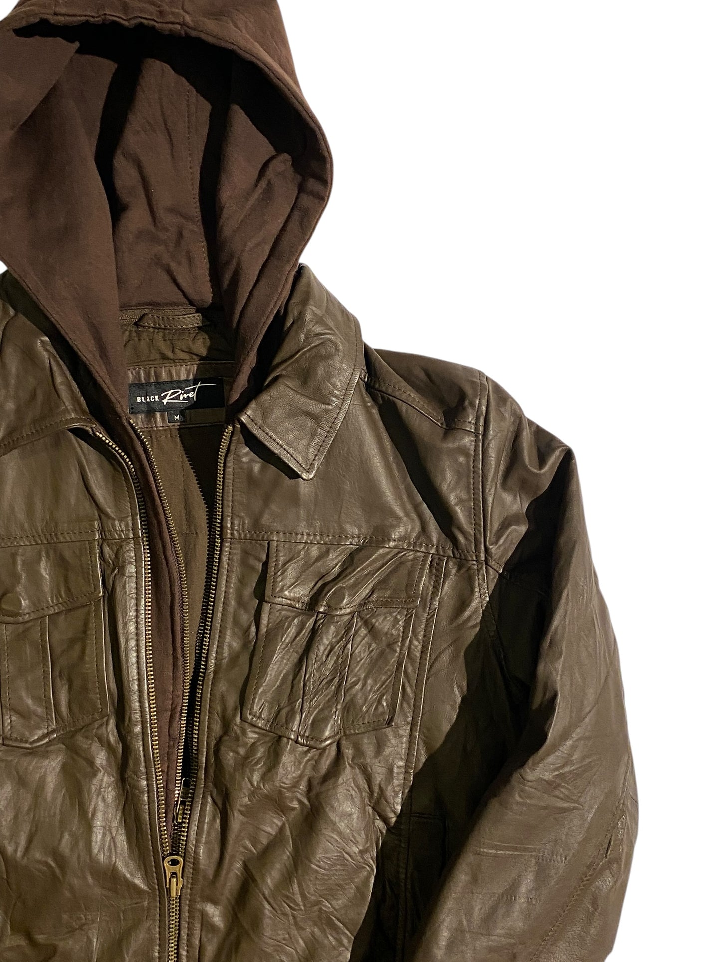 Black rivet leather jacket