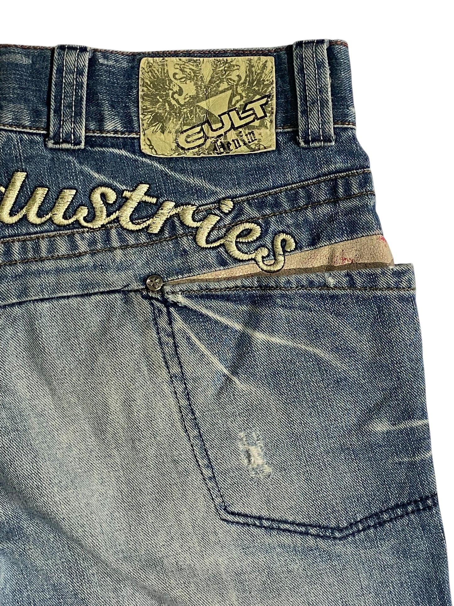 Cult industries baggy embroidered y2k jeans