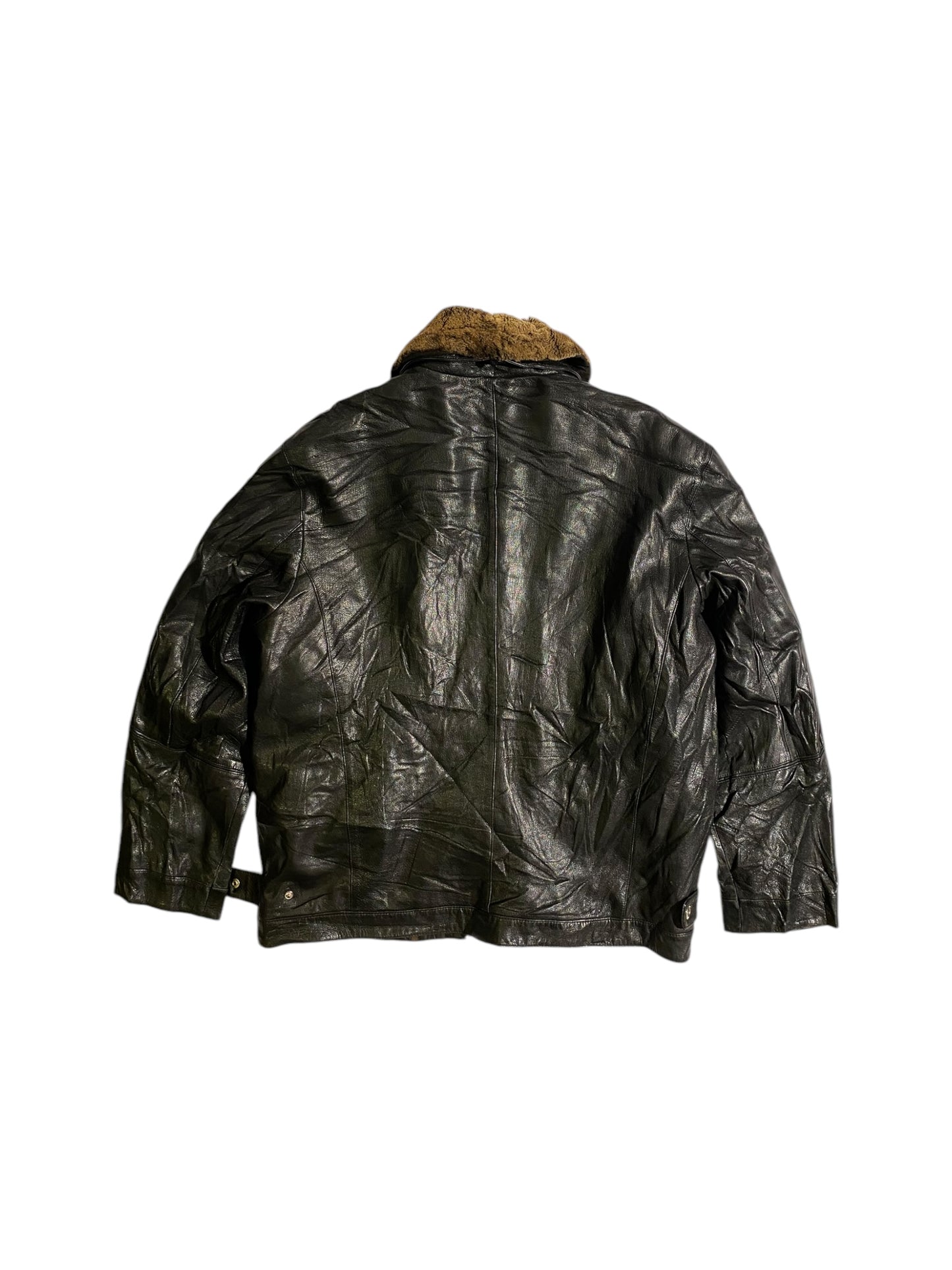 Free eagle heavy leather jacket with fur