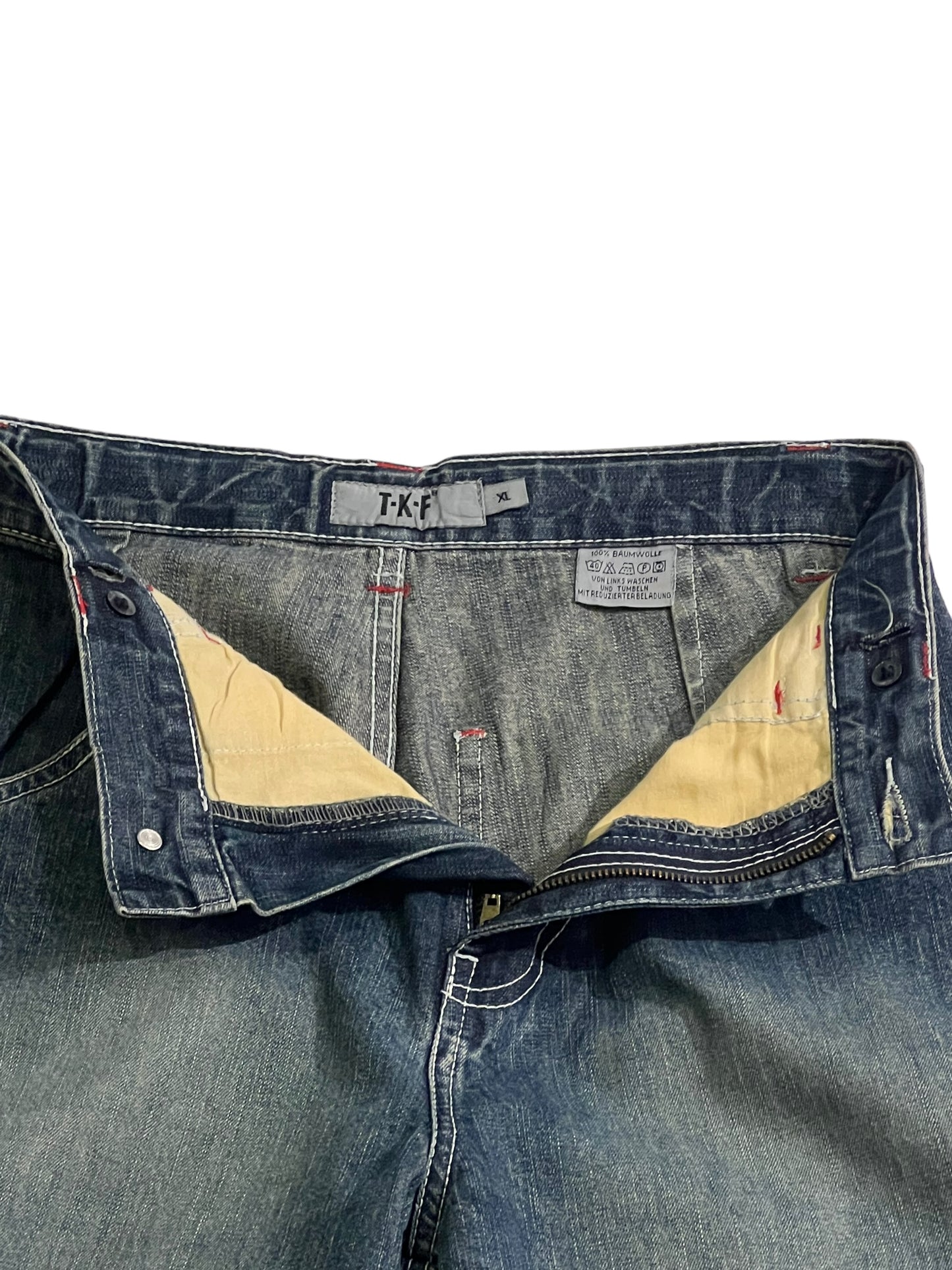 T-K-F Ice-rock embroidered jeans