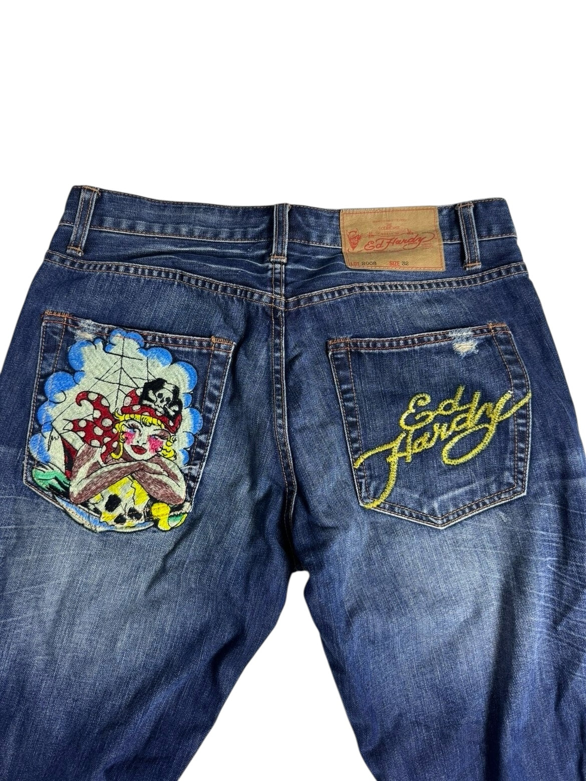 Ed Hardy embroidered y2k jeans