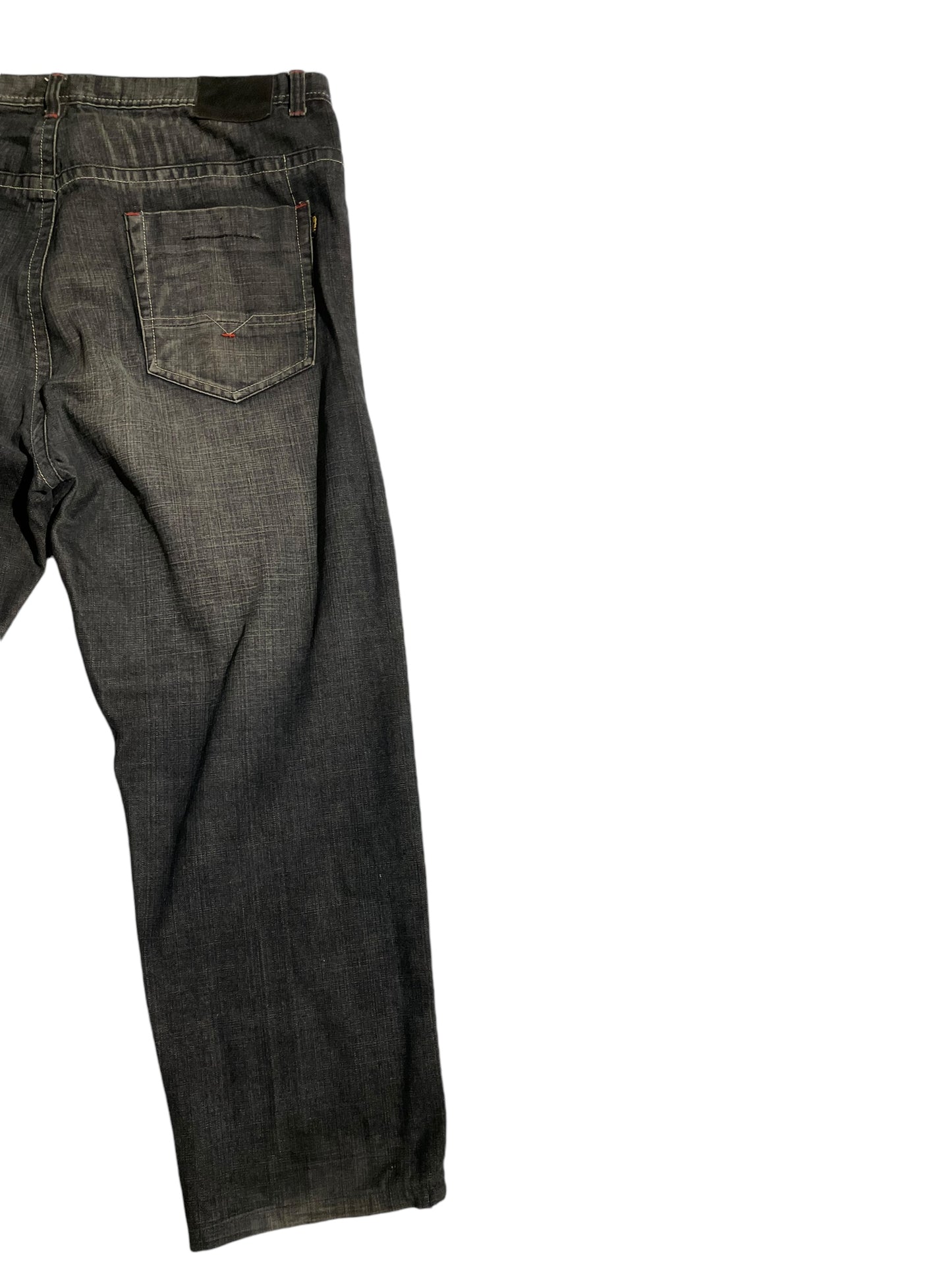 Royal blue washed baggy jeans