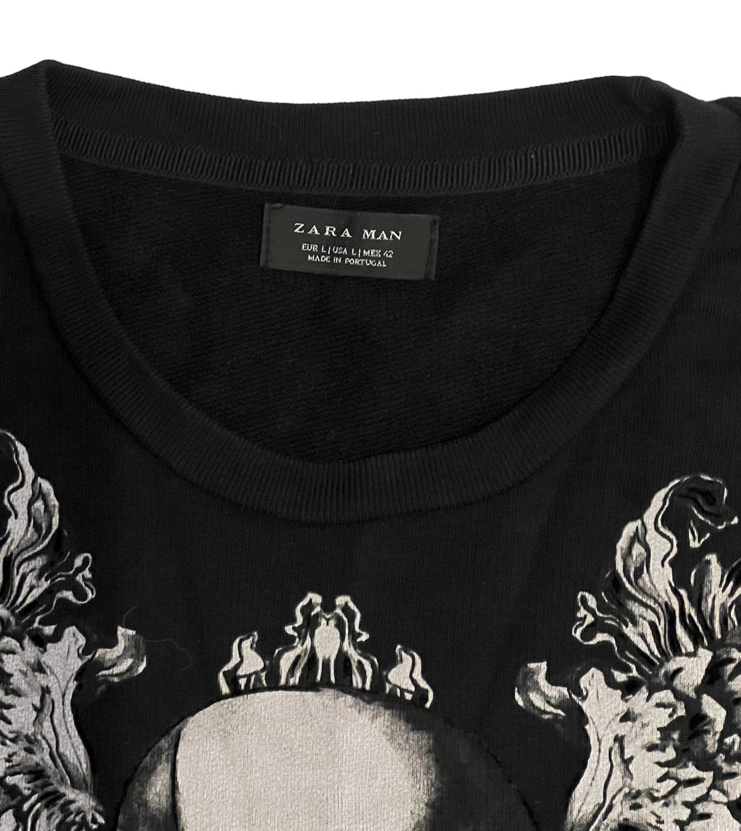 Zara skull graphic y2k crewneck