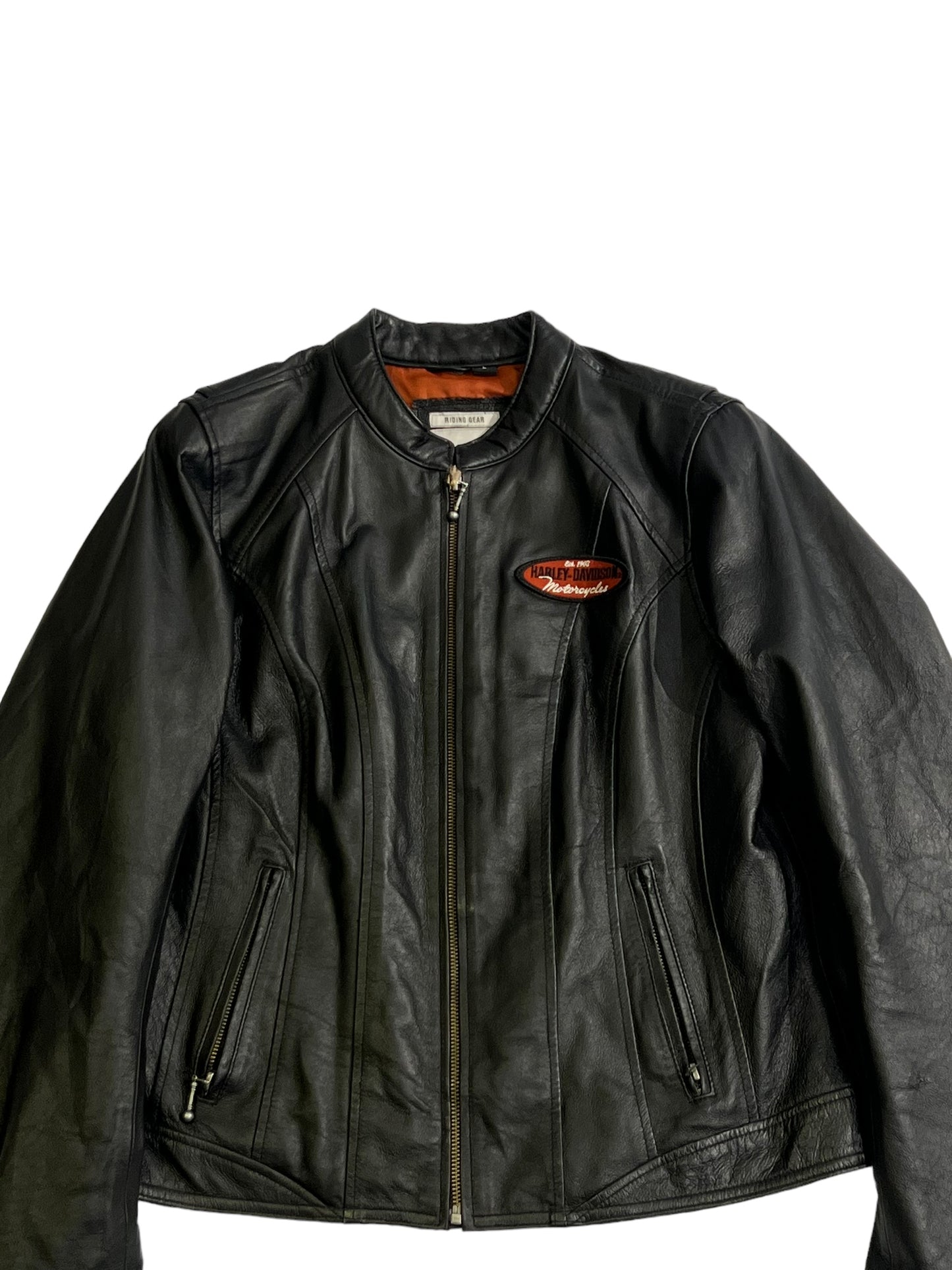 Harley Davison embroidered leather jacket