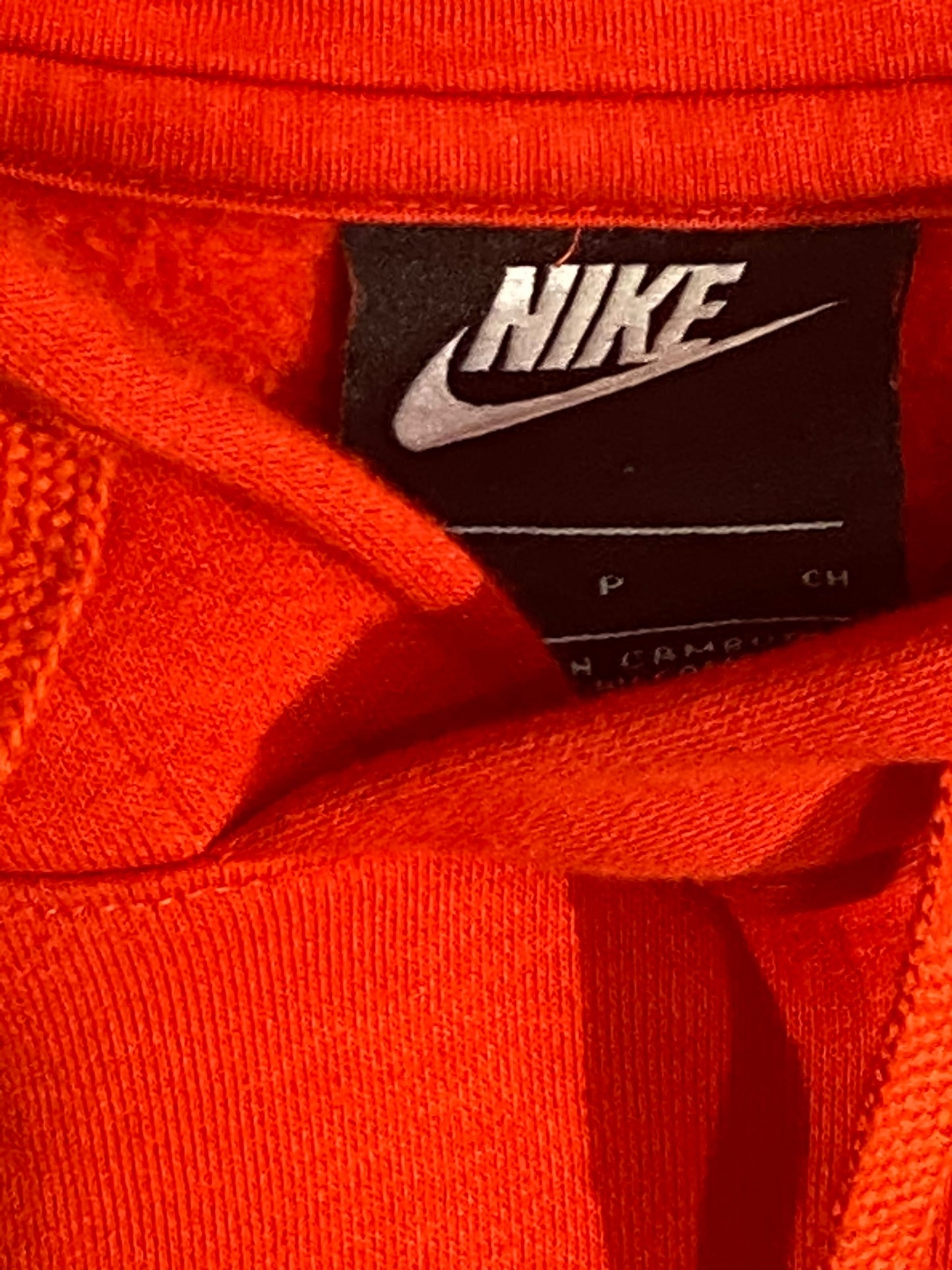 Nike red embroidered logo hoodie