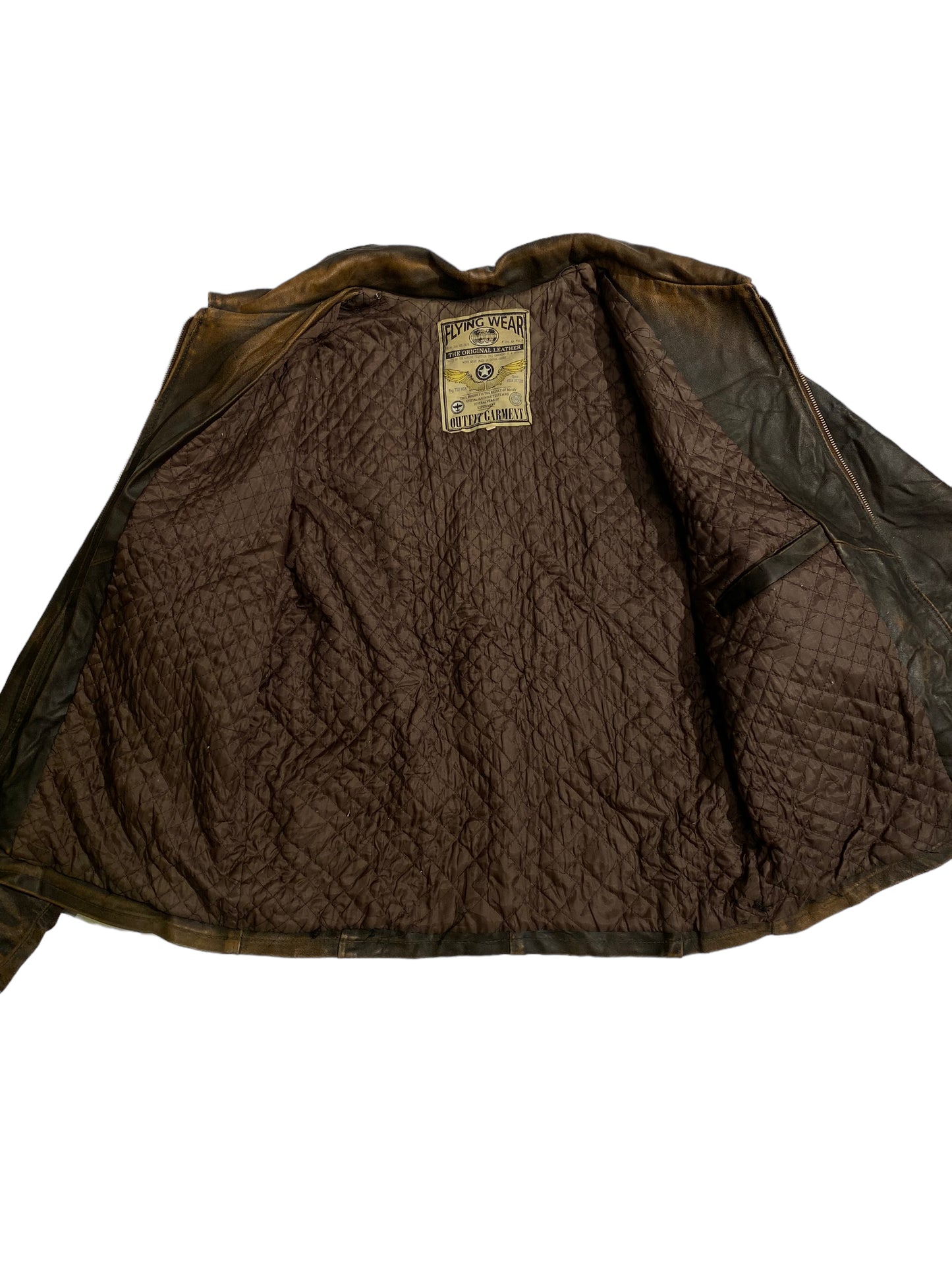 Flying wear brown leather jacket