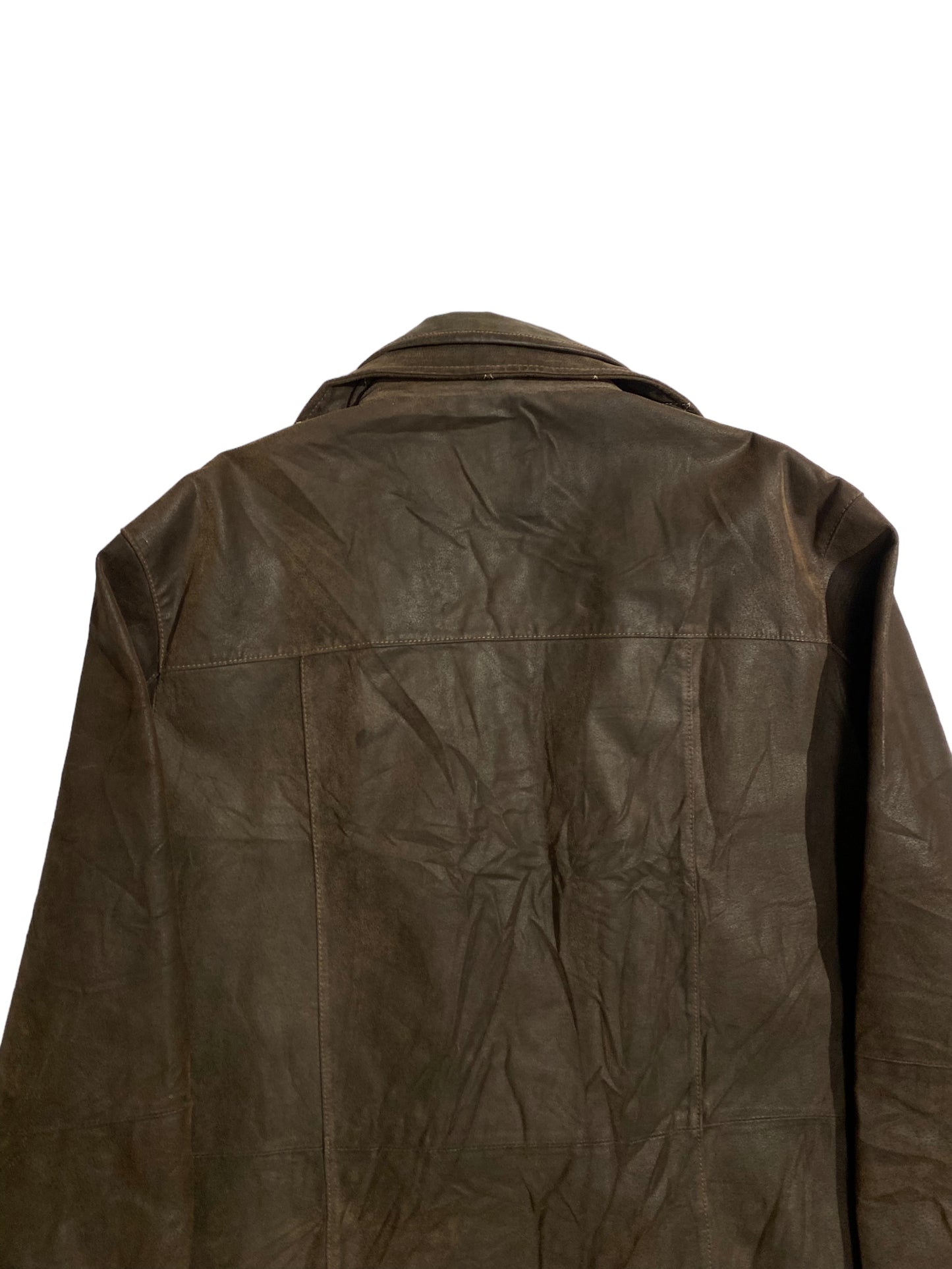 Double zipper leather jacket