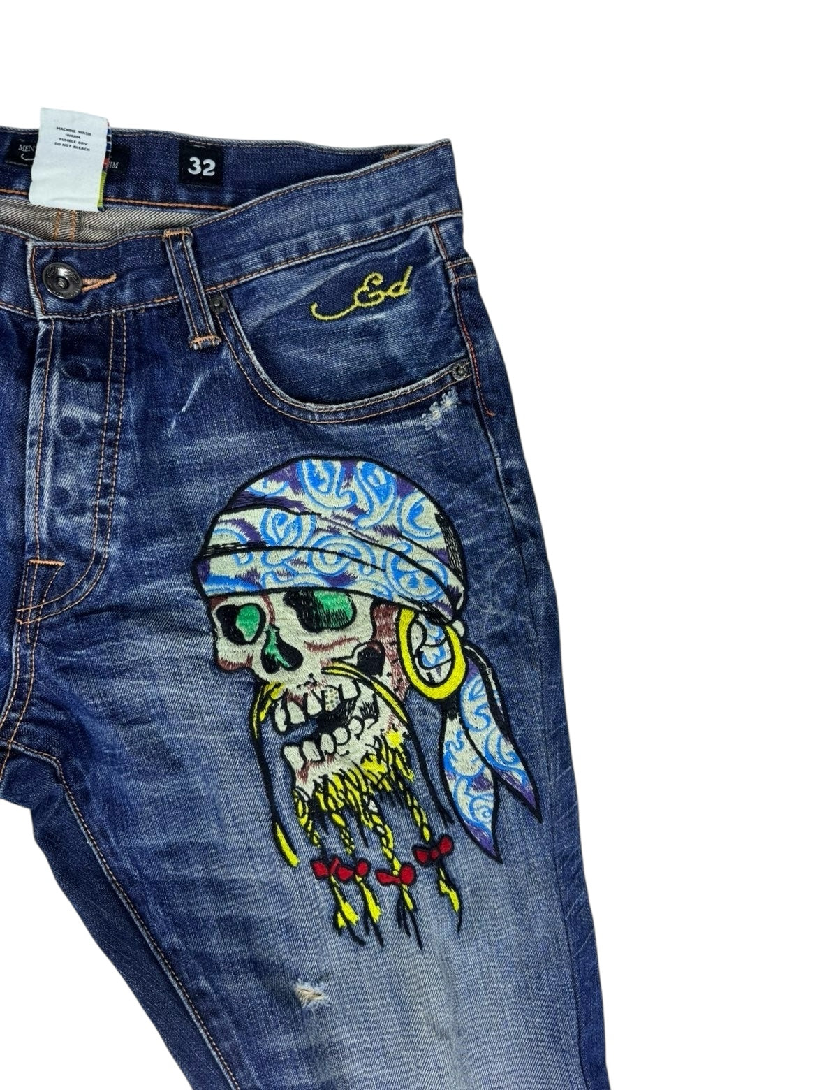 Ed Hardy embroidered y2k jeans