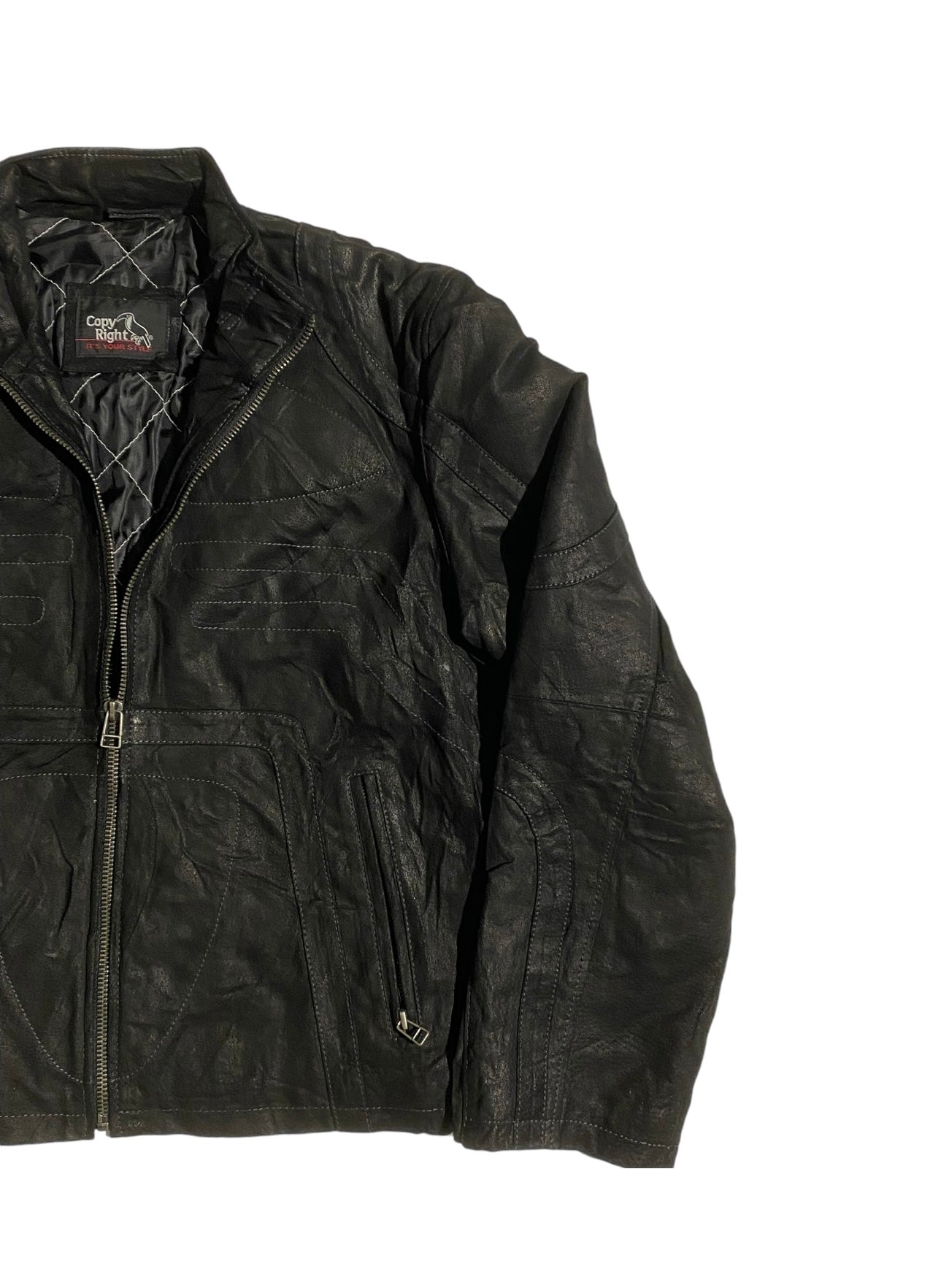 Copy right heavy leather jacket