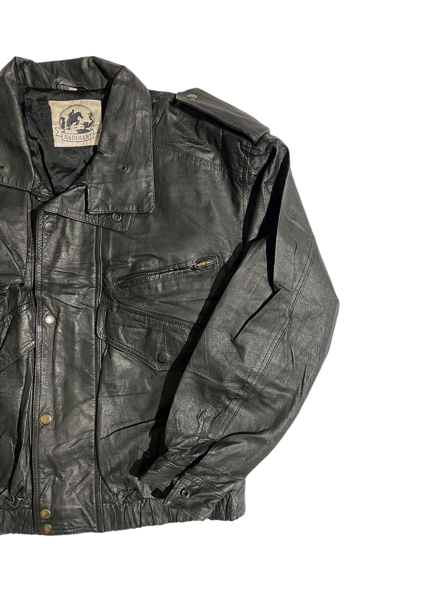 Saddlery heavy leather jacket