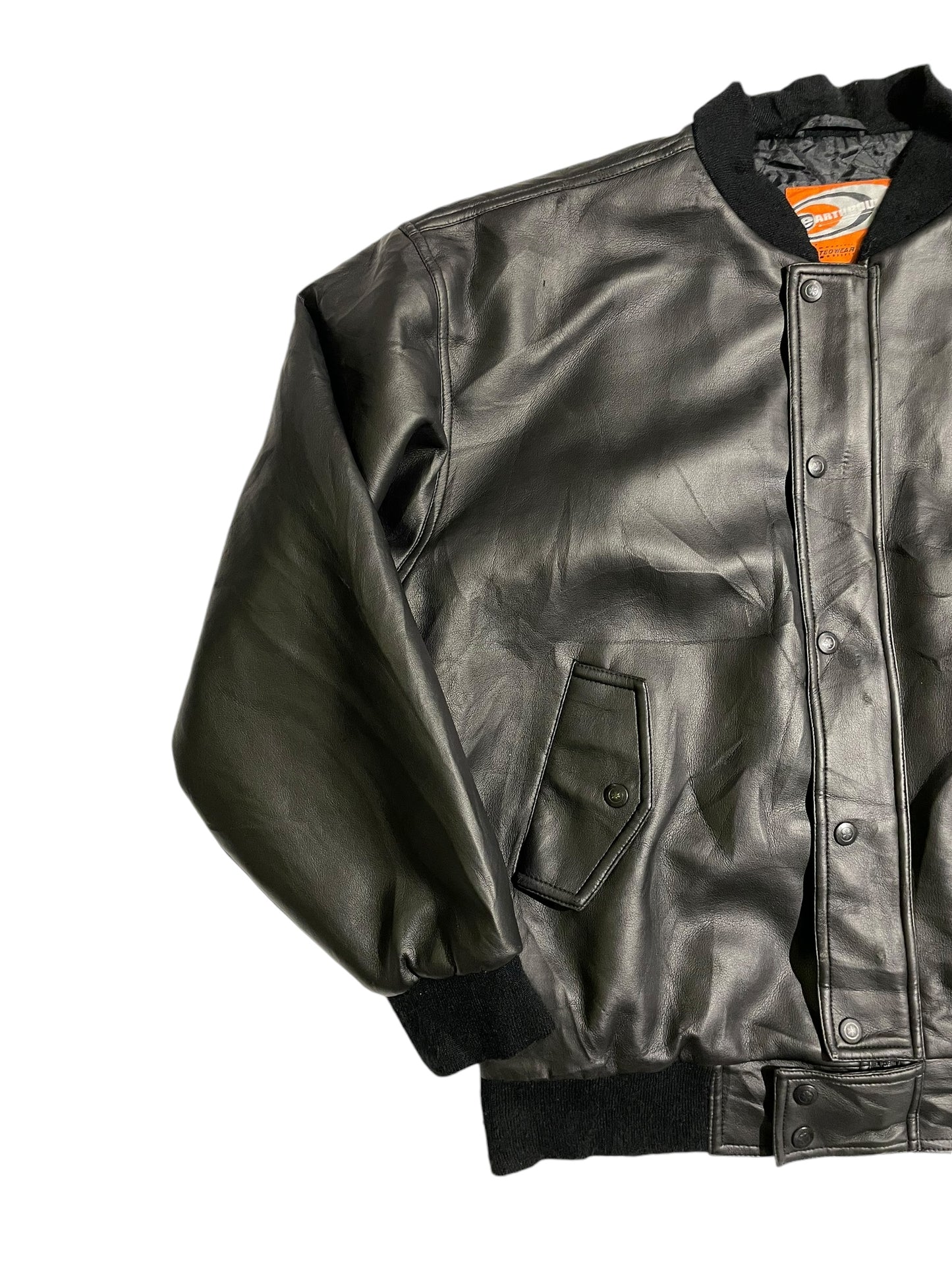 American striped bomber leather jacket