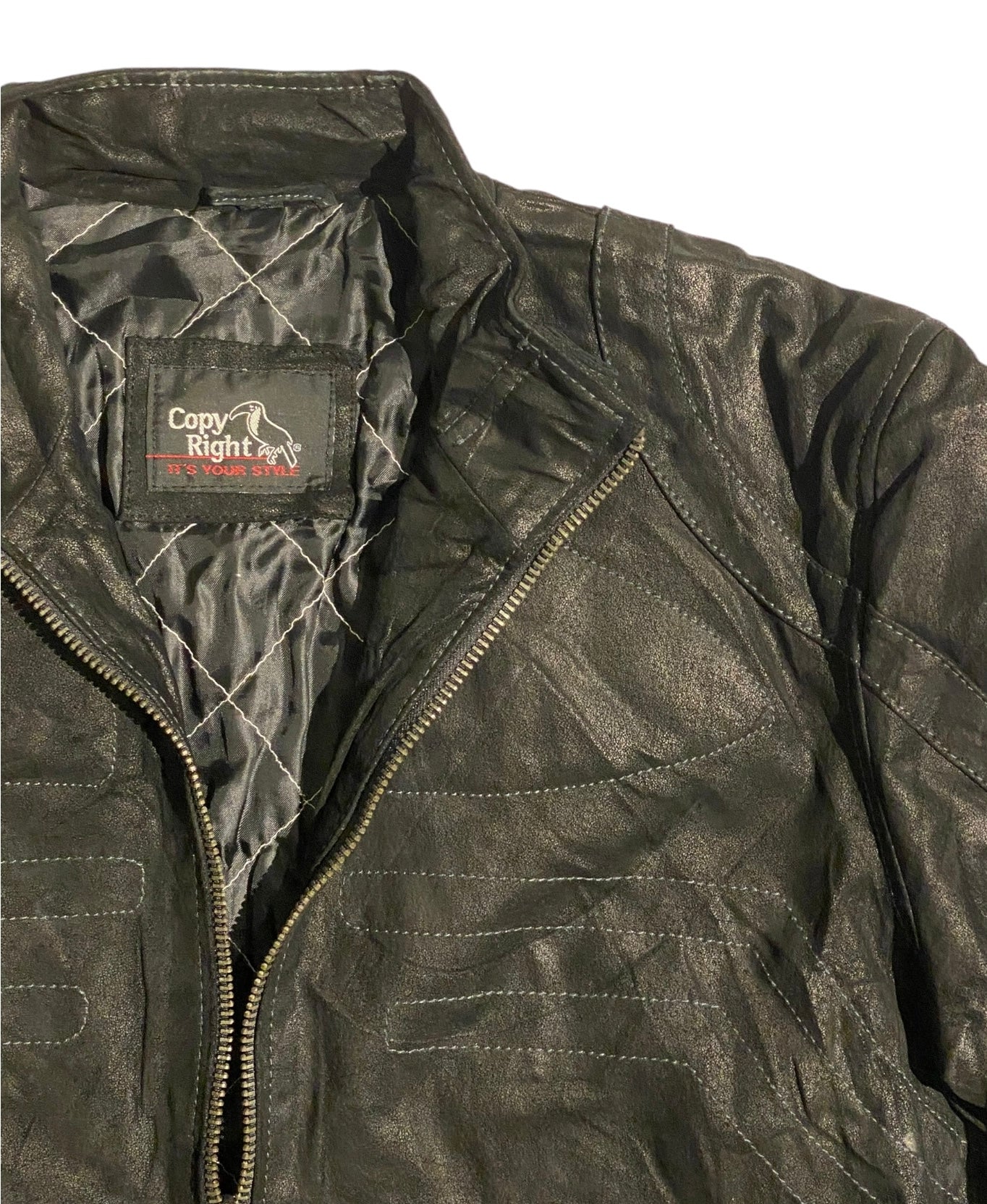 Copy right heavy leather jacket