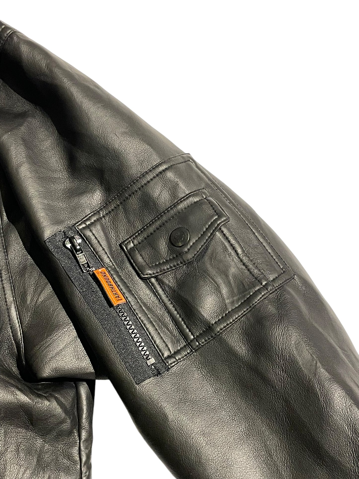 American striped bomber leather jacket