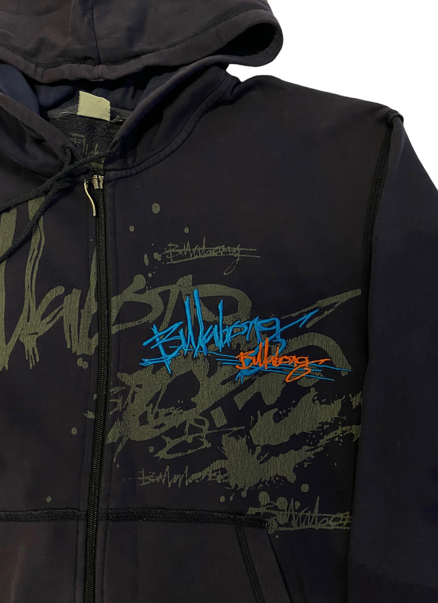 Billabong embroidered y2k zip up