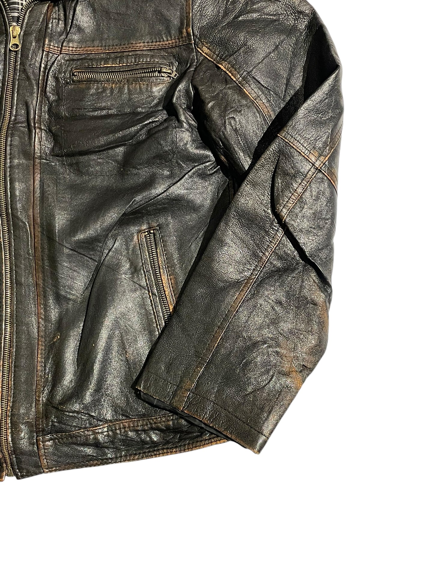 Mod art vintage leather jacket
