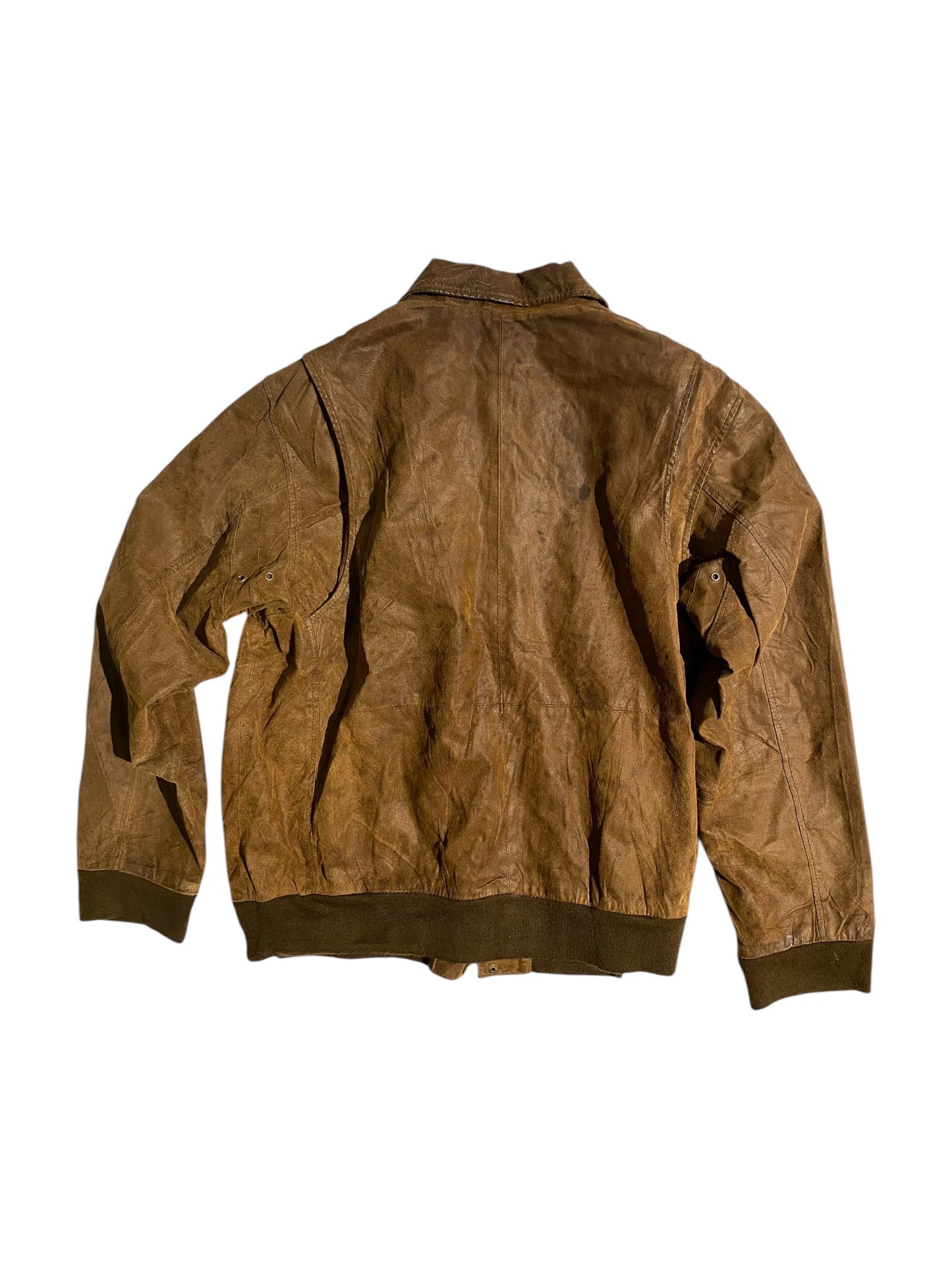 David moore patched leather jacket