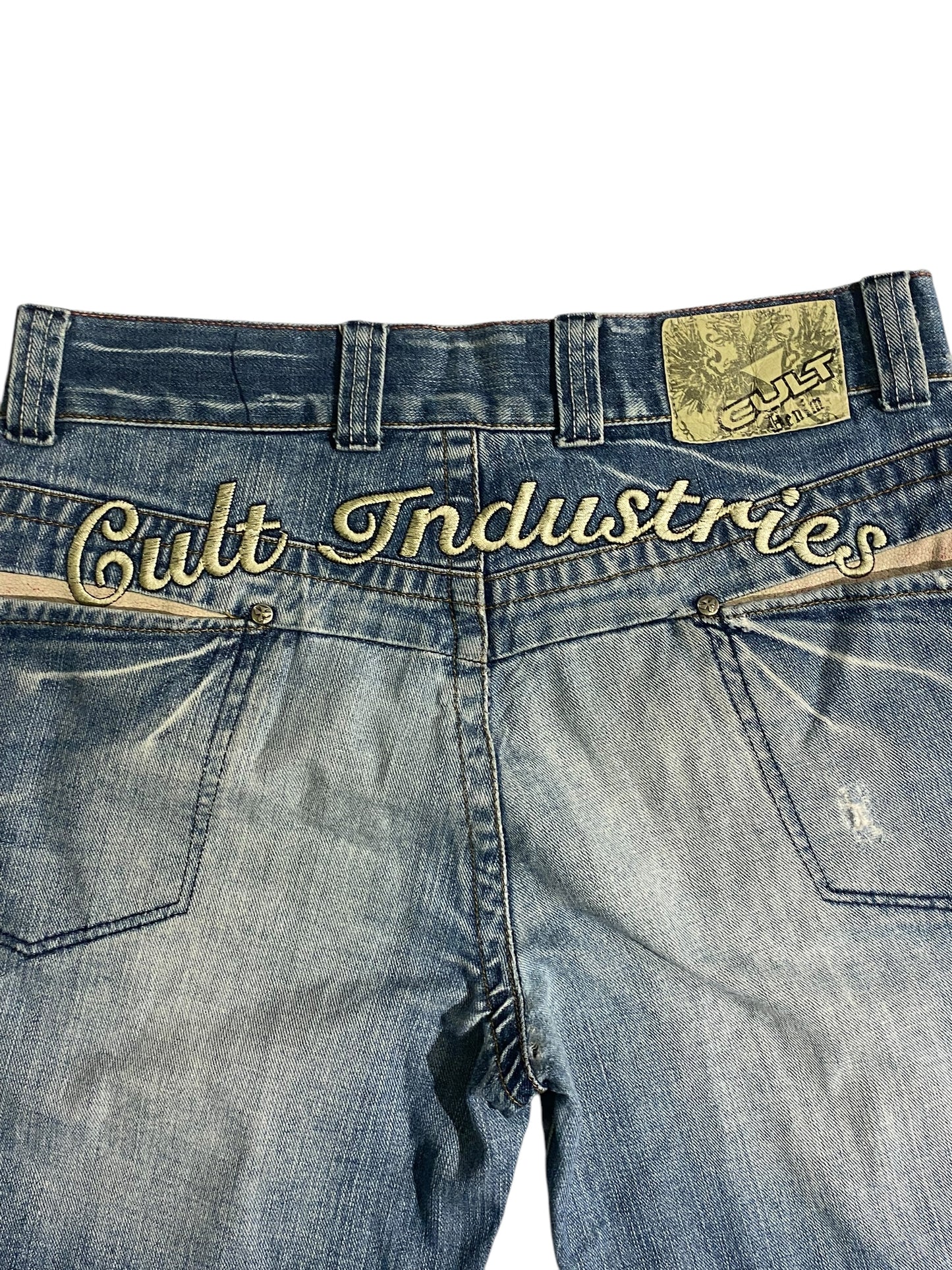 Cult industries baggy embroidered y2k jeans