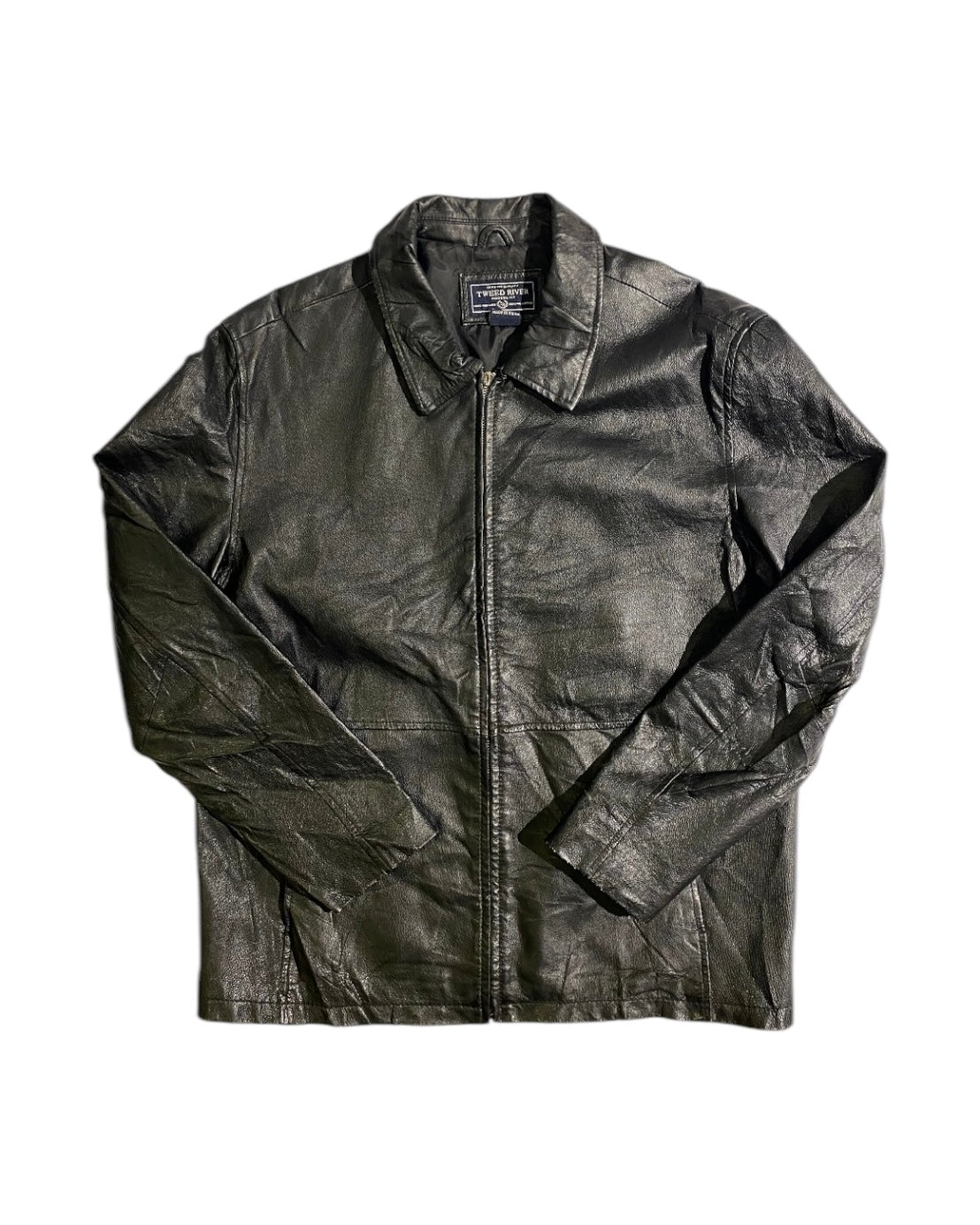 Tweed river vntg leather jacket