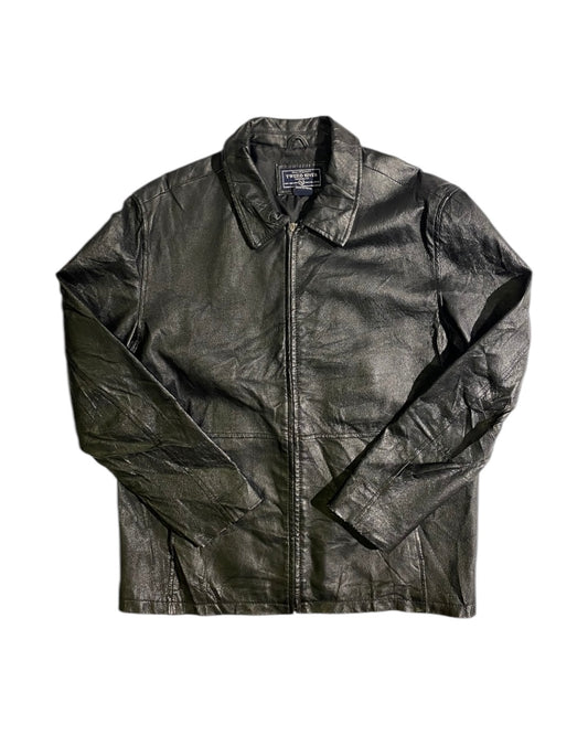 Tweed river vntg leather jacket