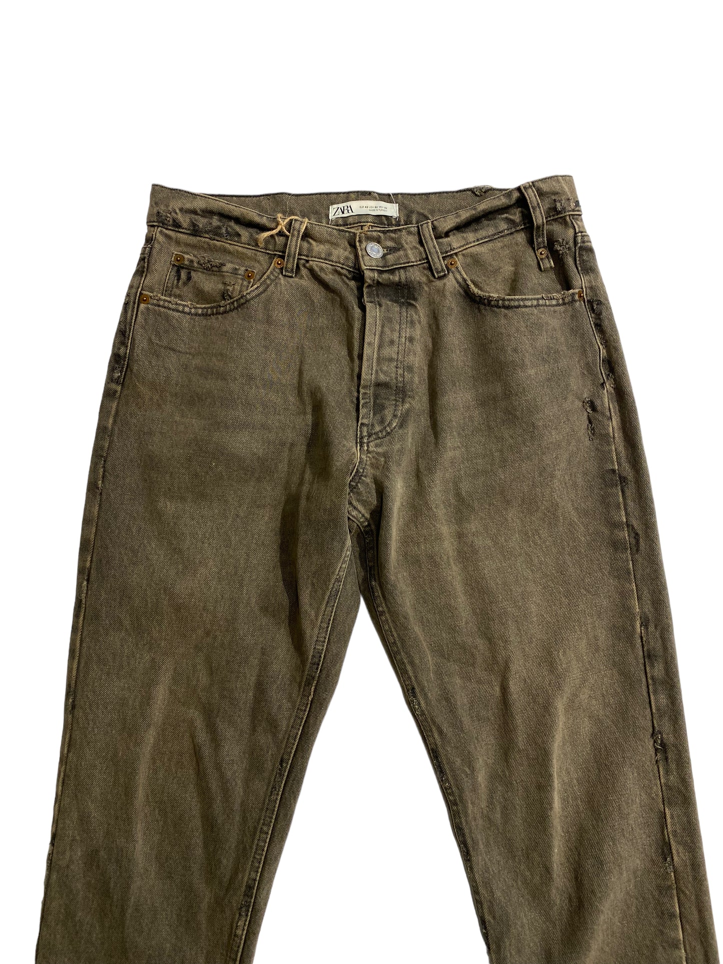 Zara brown washed denim jeans