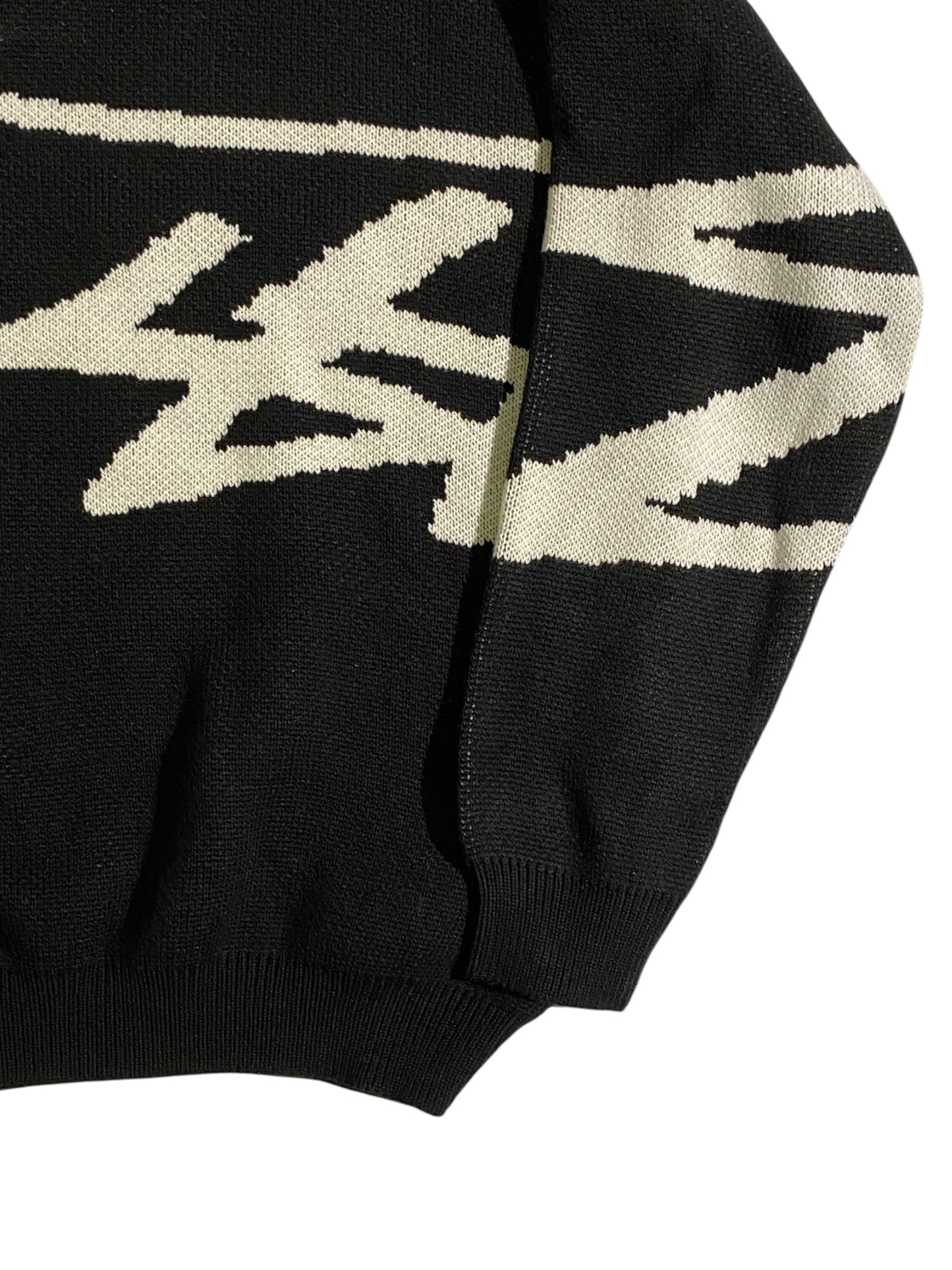 Stüssy spellout AOP knit sweater