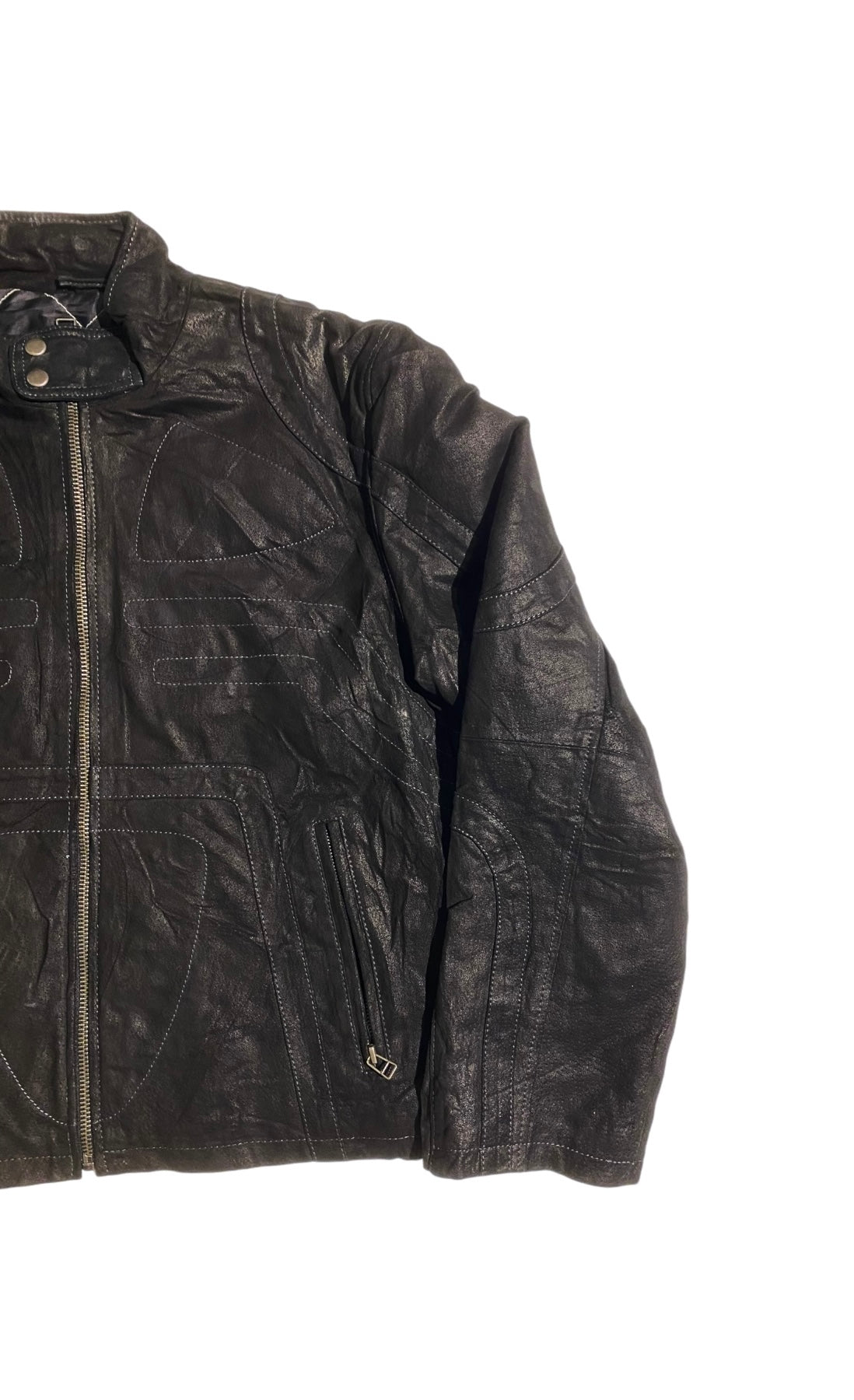 Copy right heavy leather jacket