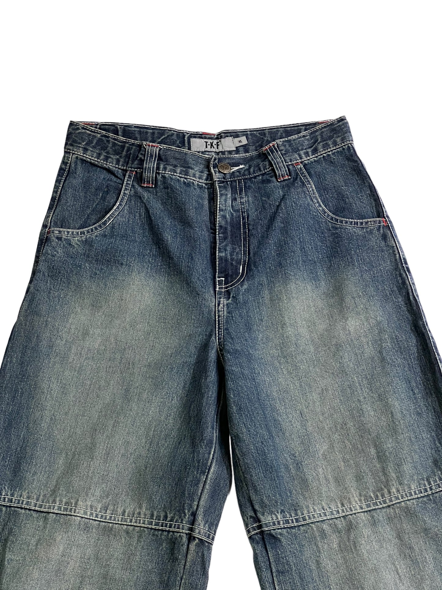 T-K-F Ice-rock embroidered jeans