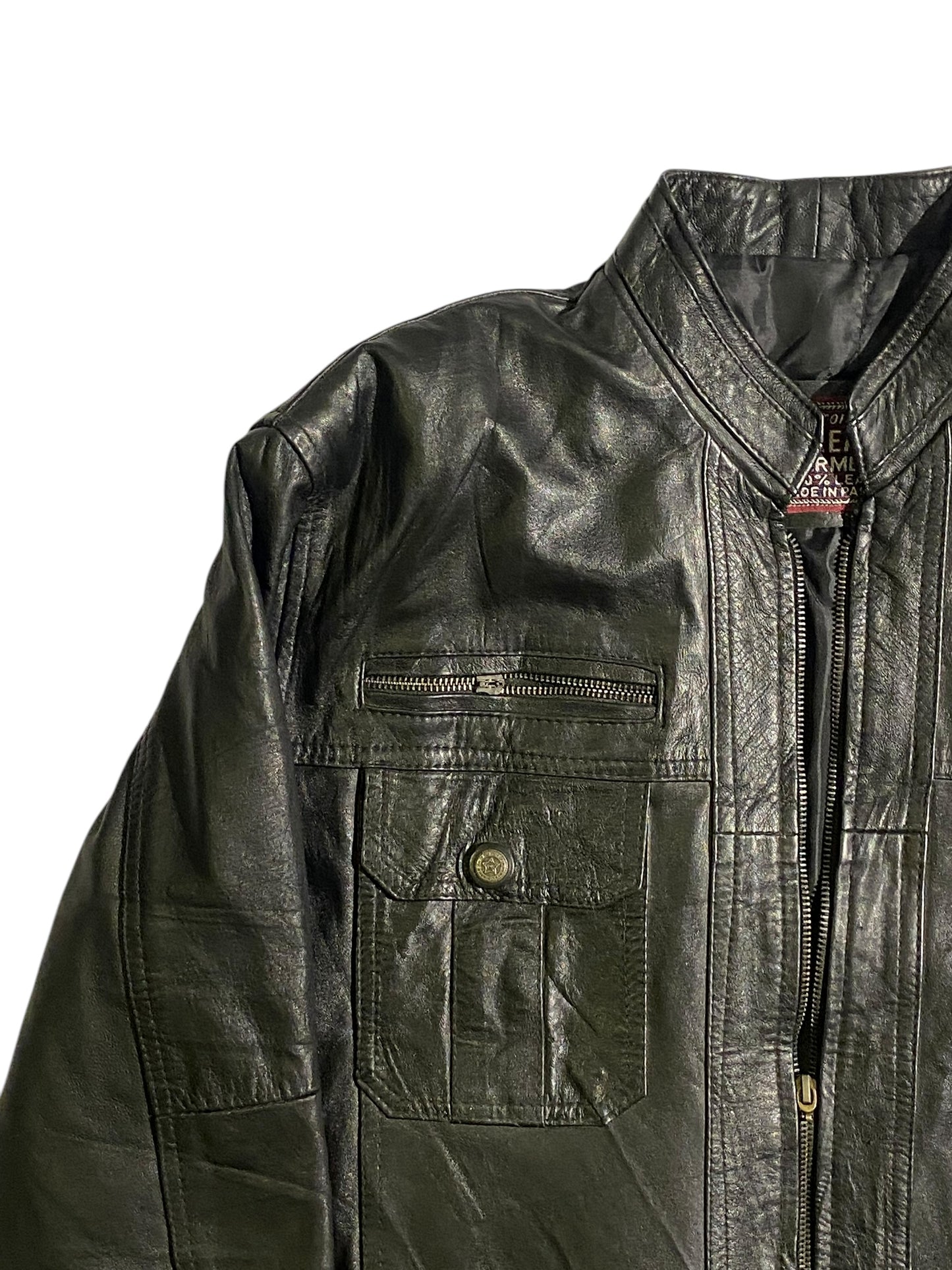 Leather garment vintage leather jacket