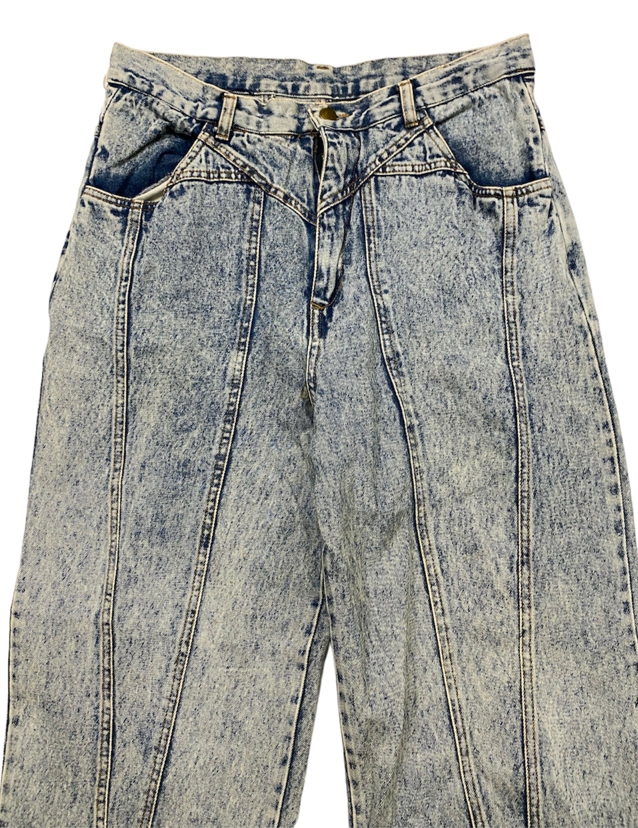 Vintage washed light blue denim jeans