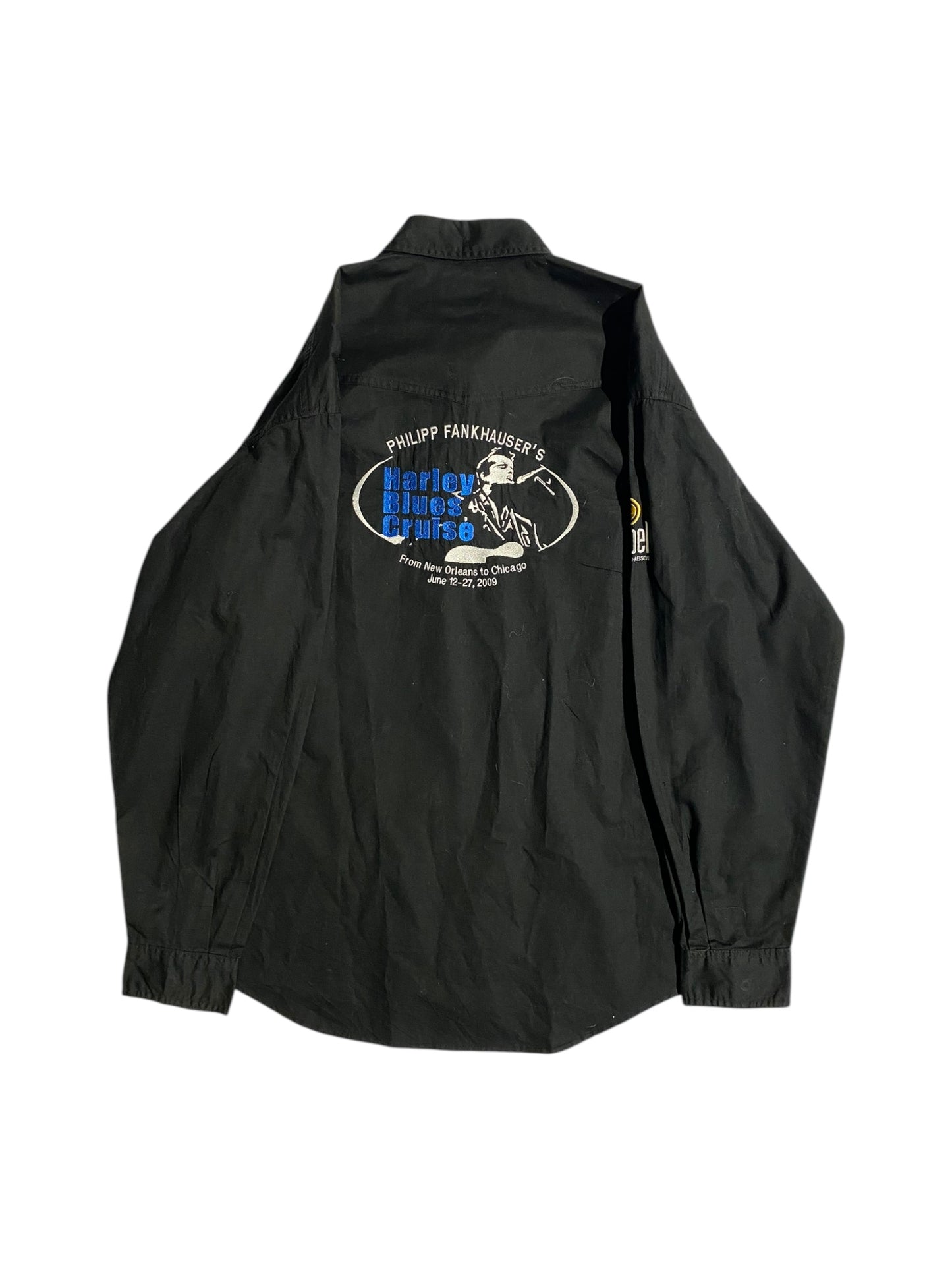 Harley cruise embroidered button up