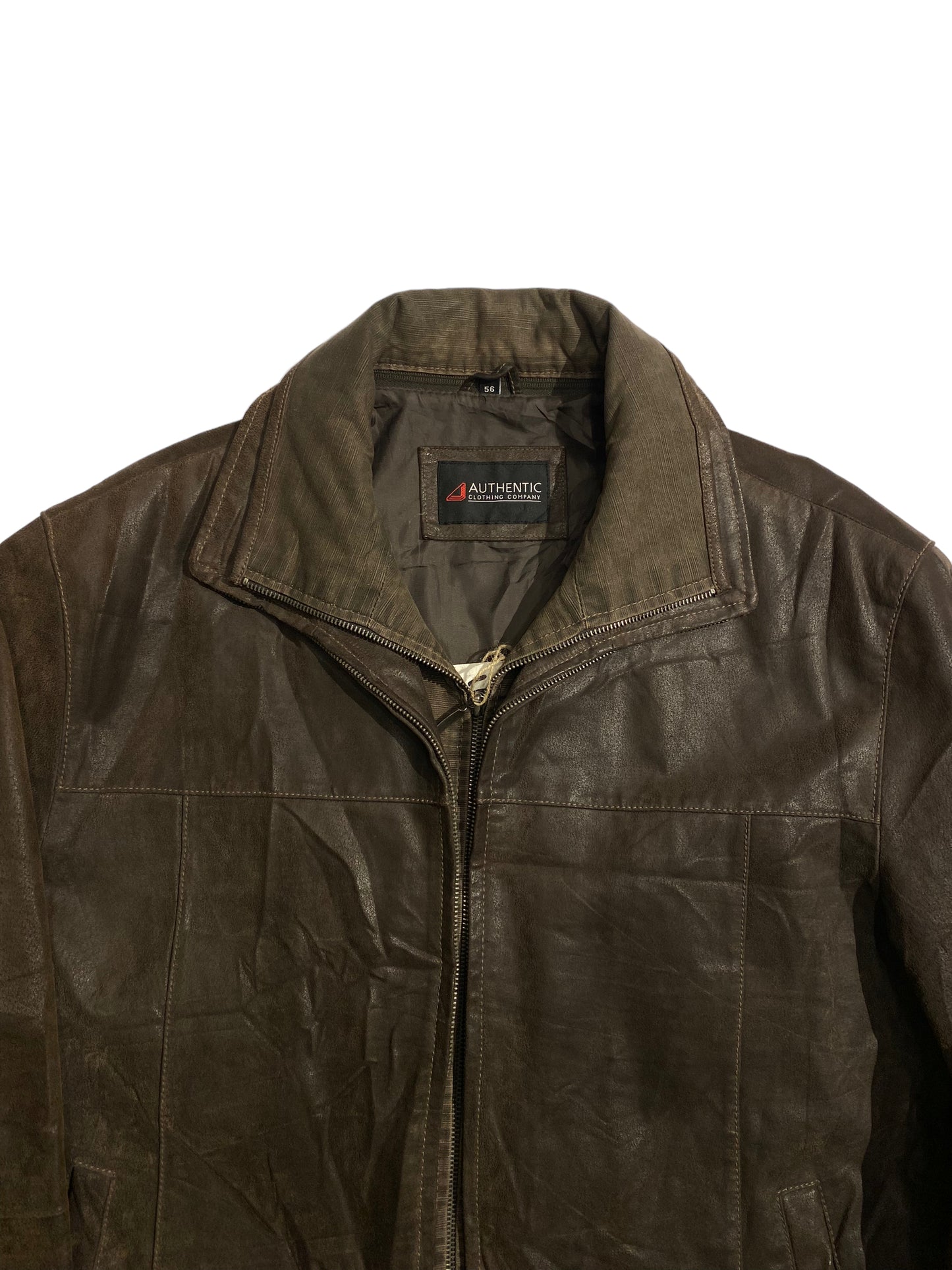 Double zipper leather jacket