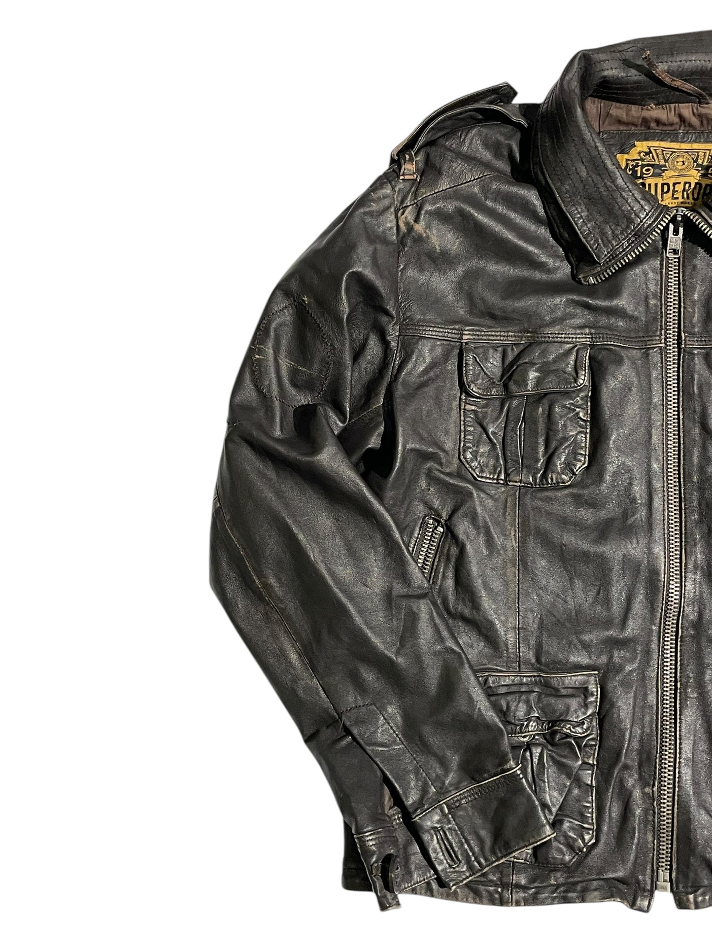 Superdry vintage leather jacket