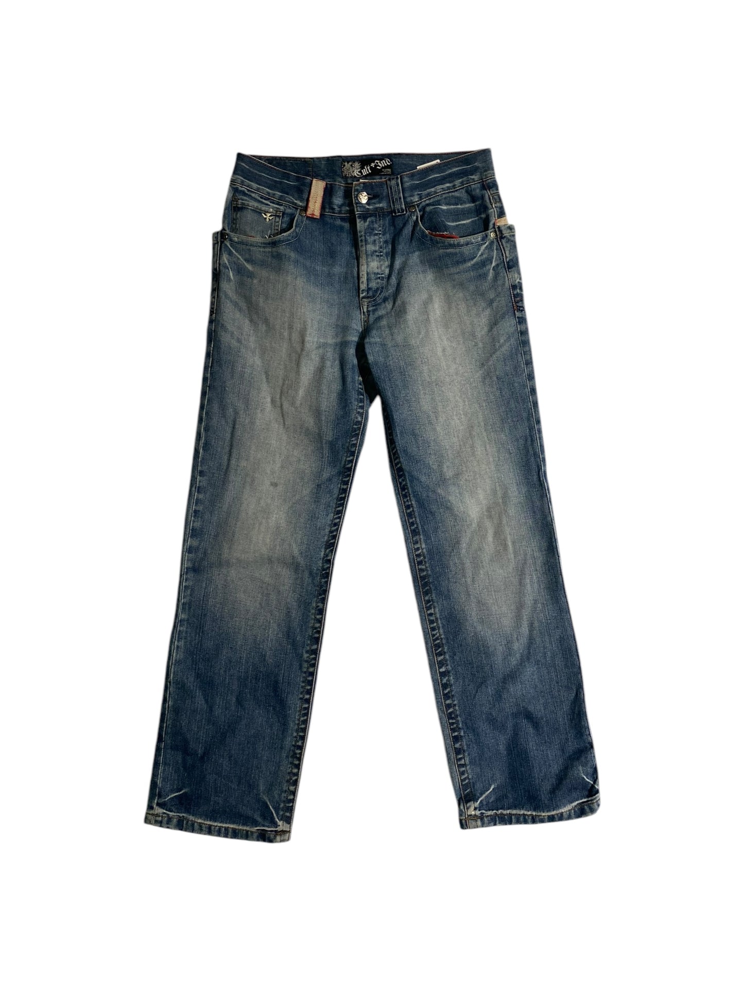 Cult industries baggy embroidered y2k jeans