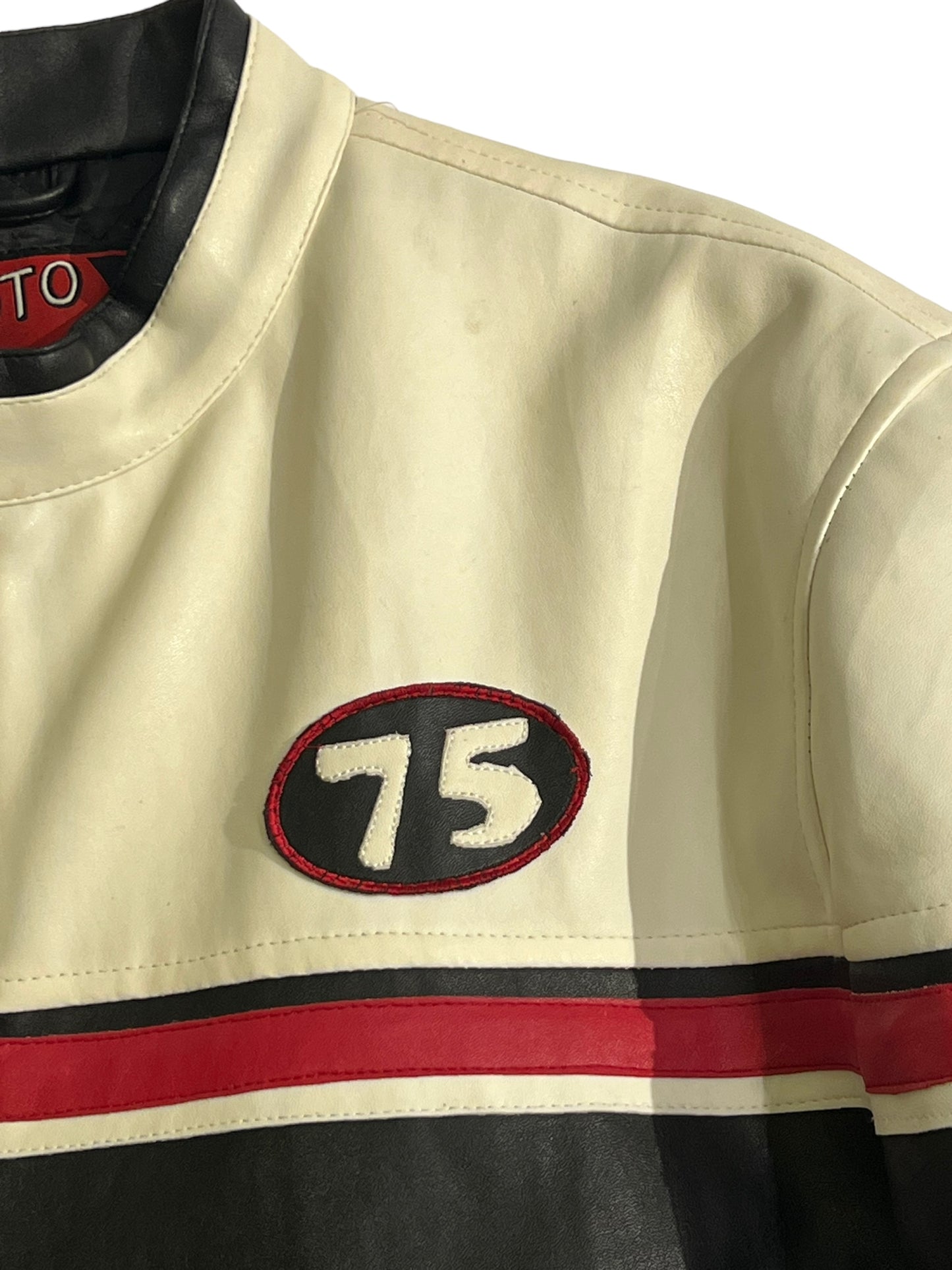 Rally moto leather racing jacket