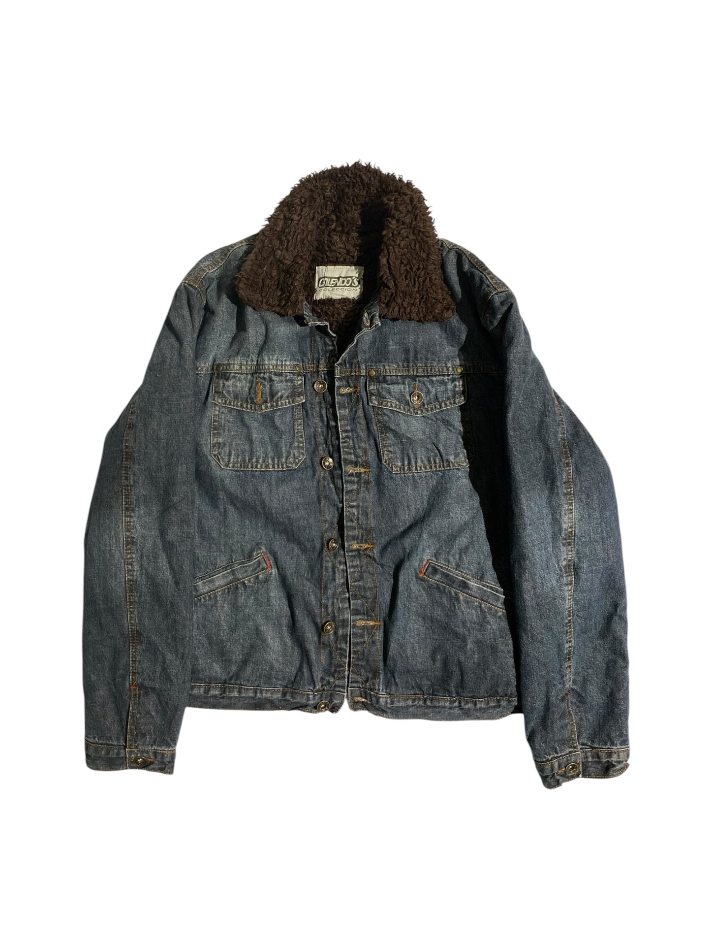 Calendo’s printed fur lined denim jacket