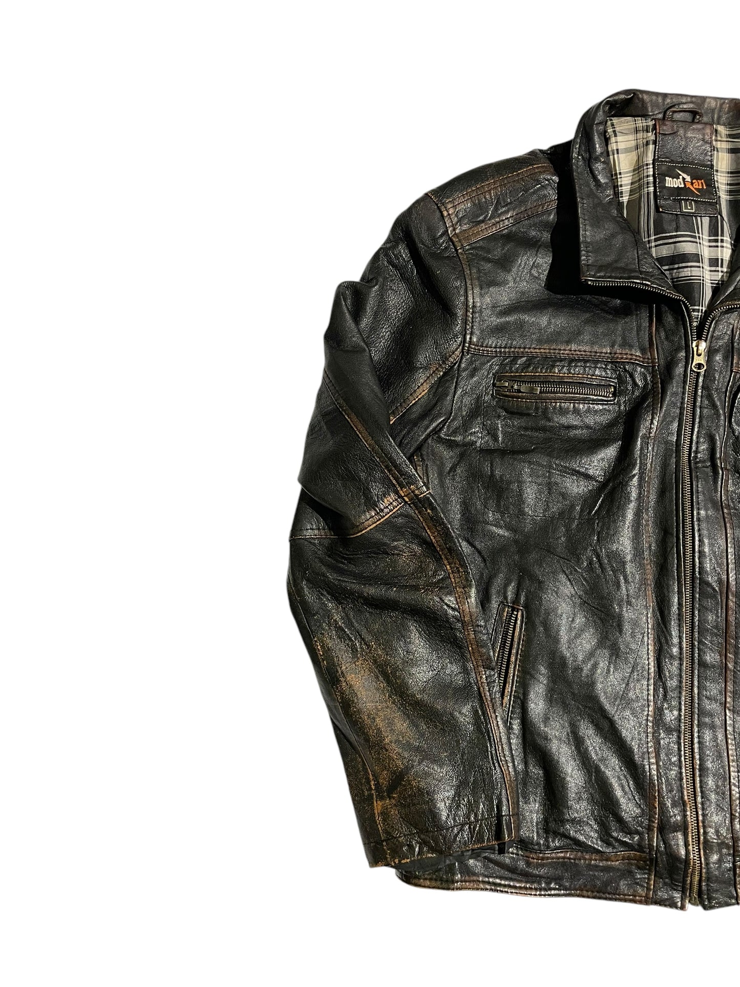Mod art vintage leather jacket