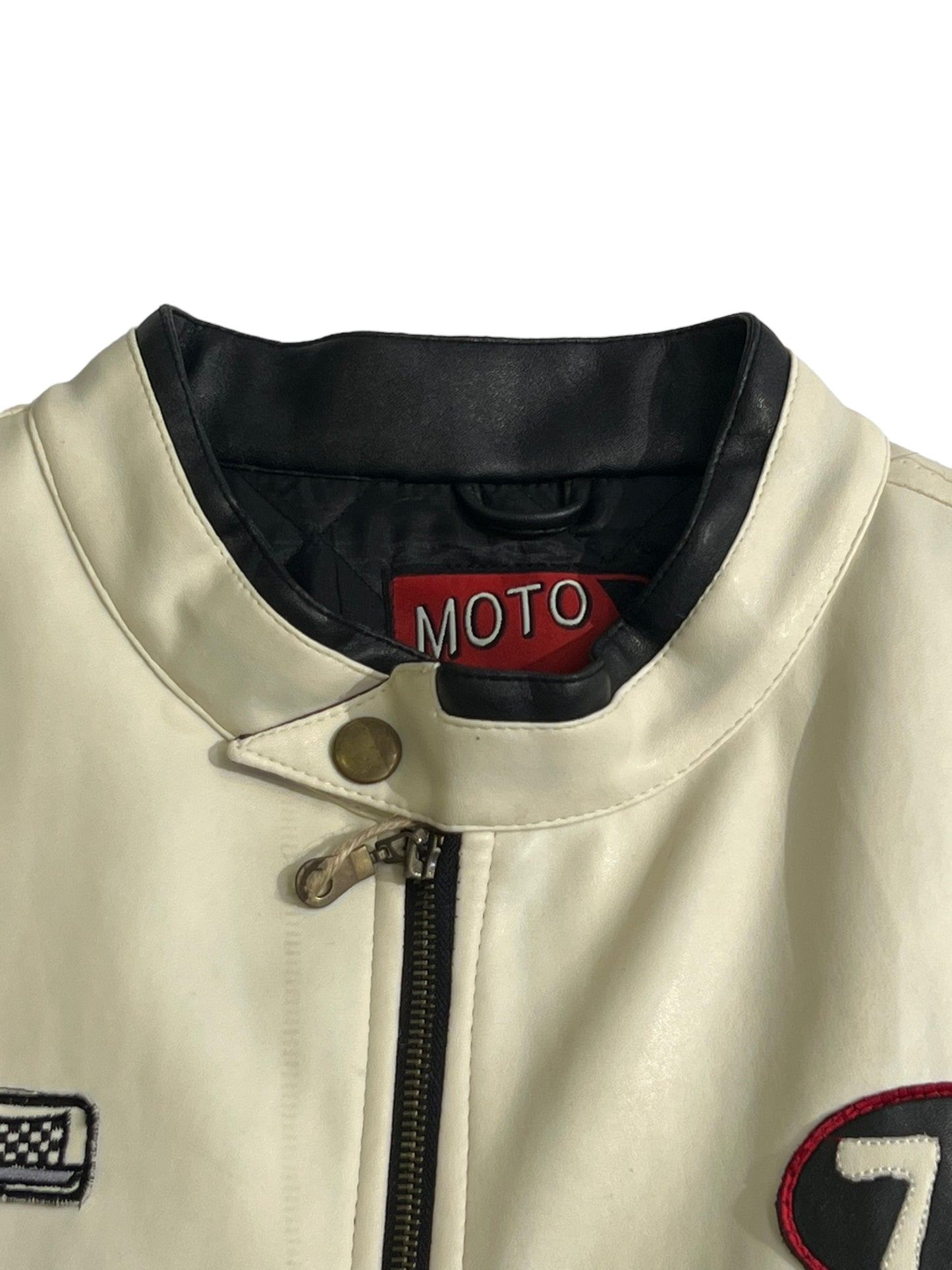 Rally moto leather racing jacket