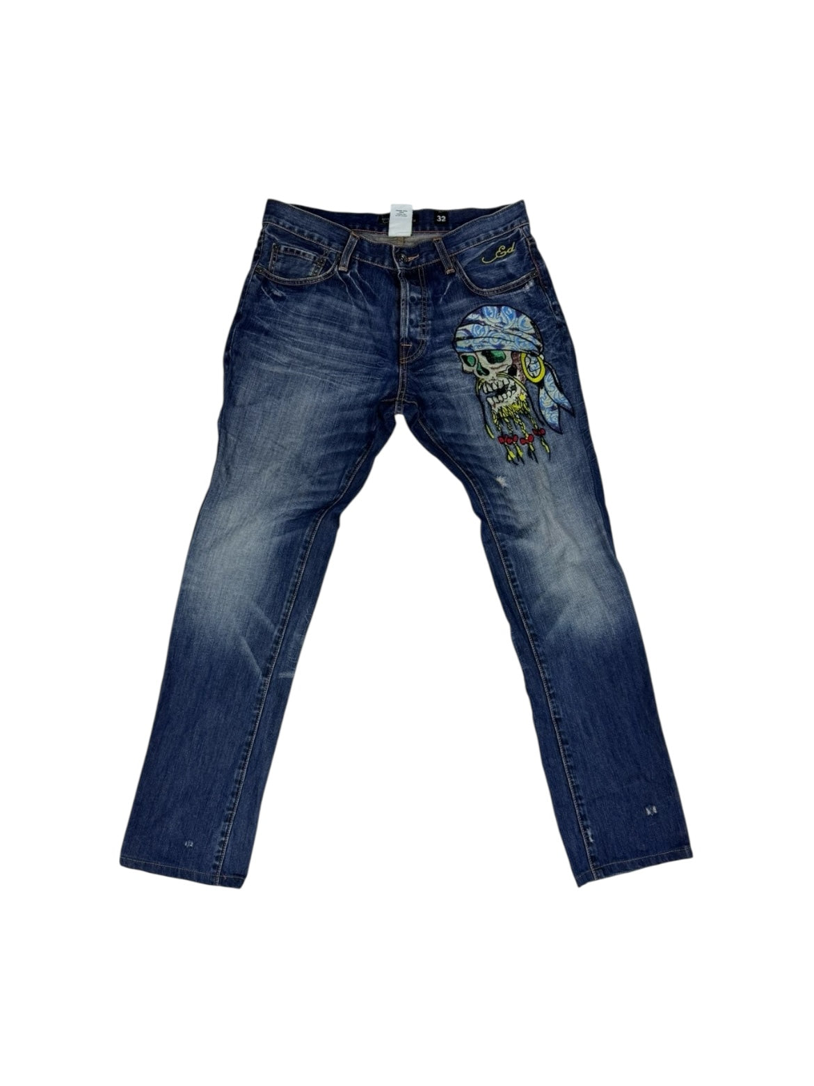 Ed Hardy embroidered y2k jeans