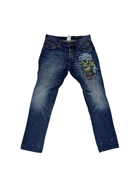 Ed Hardy embroidered y2k jeans