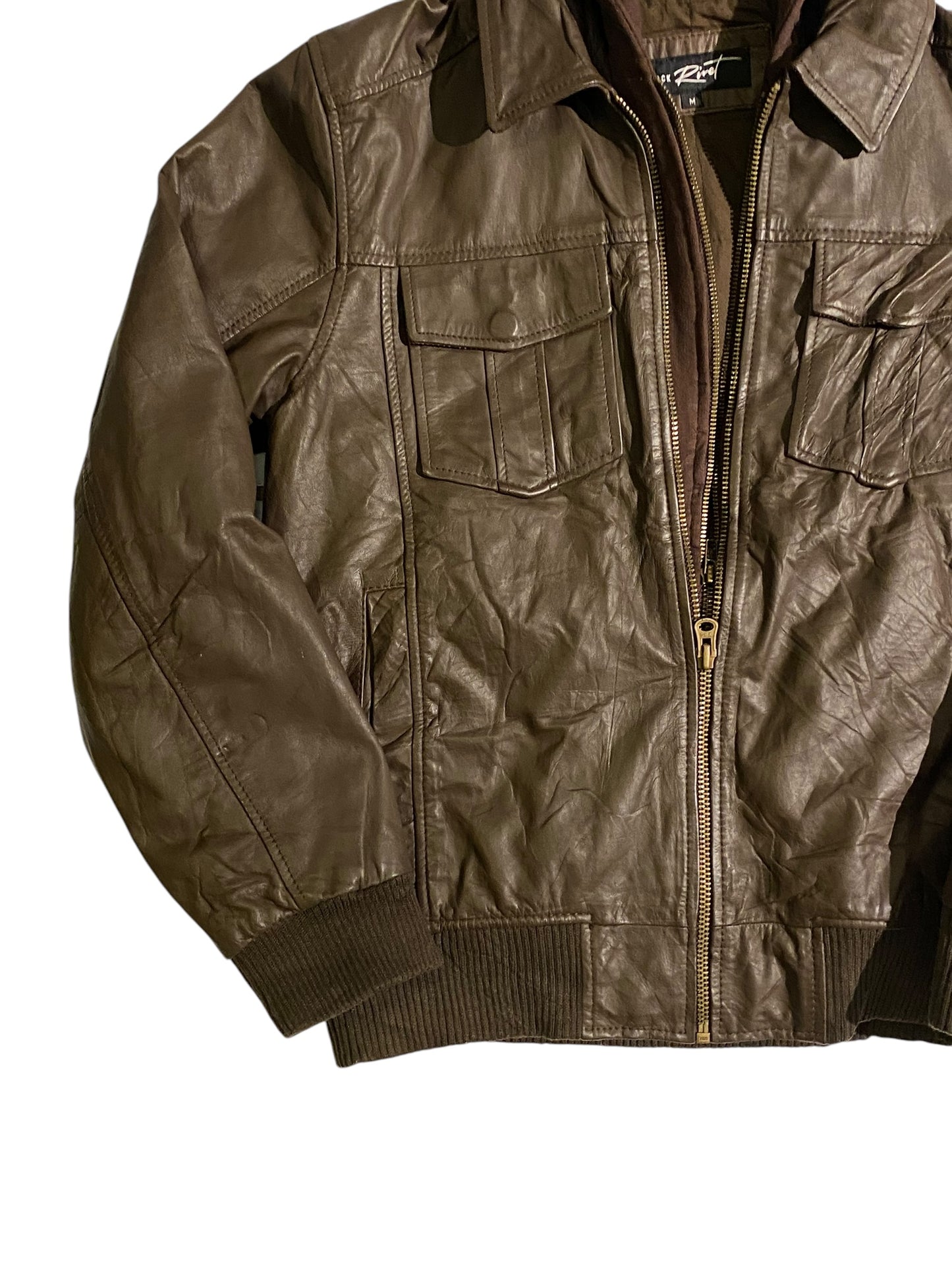 Black rivet leather jacket