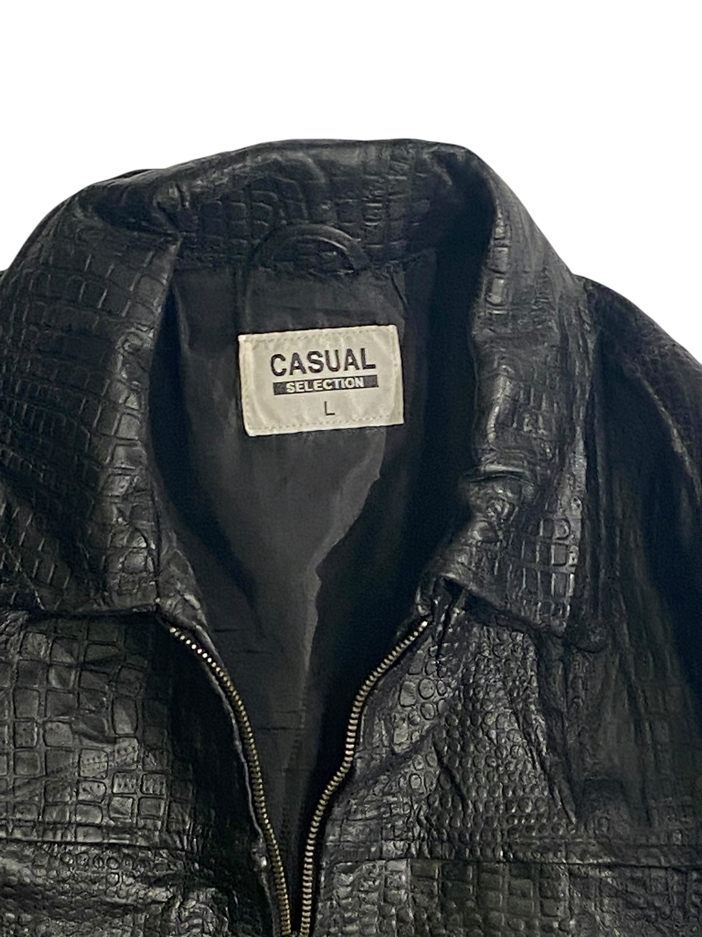 Casual selection crocodile leather jacket