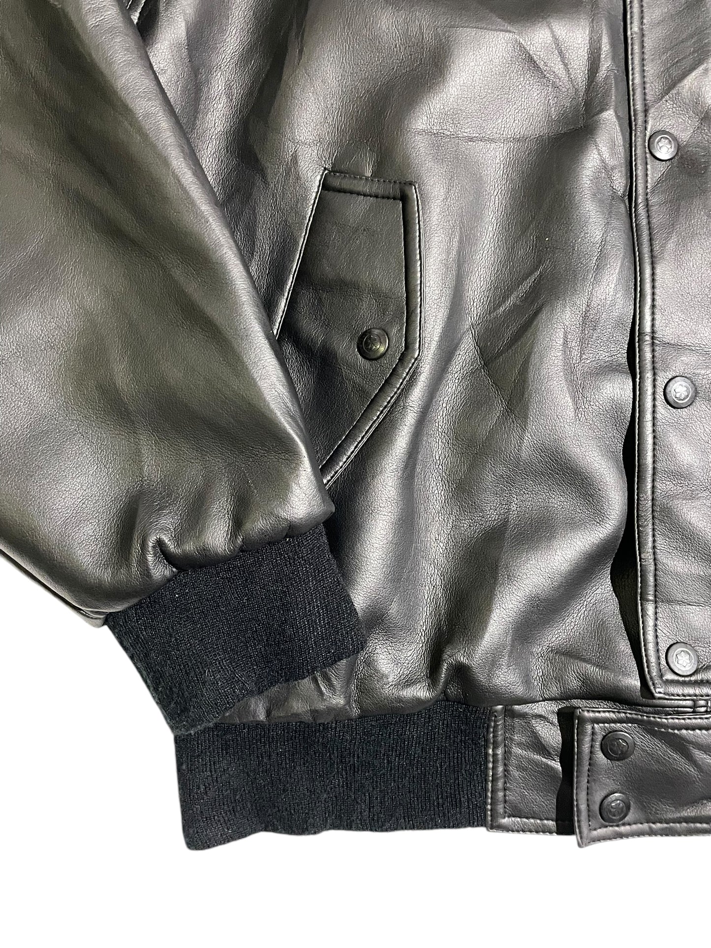 American striped bomber leather jacket