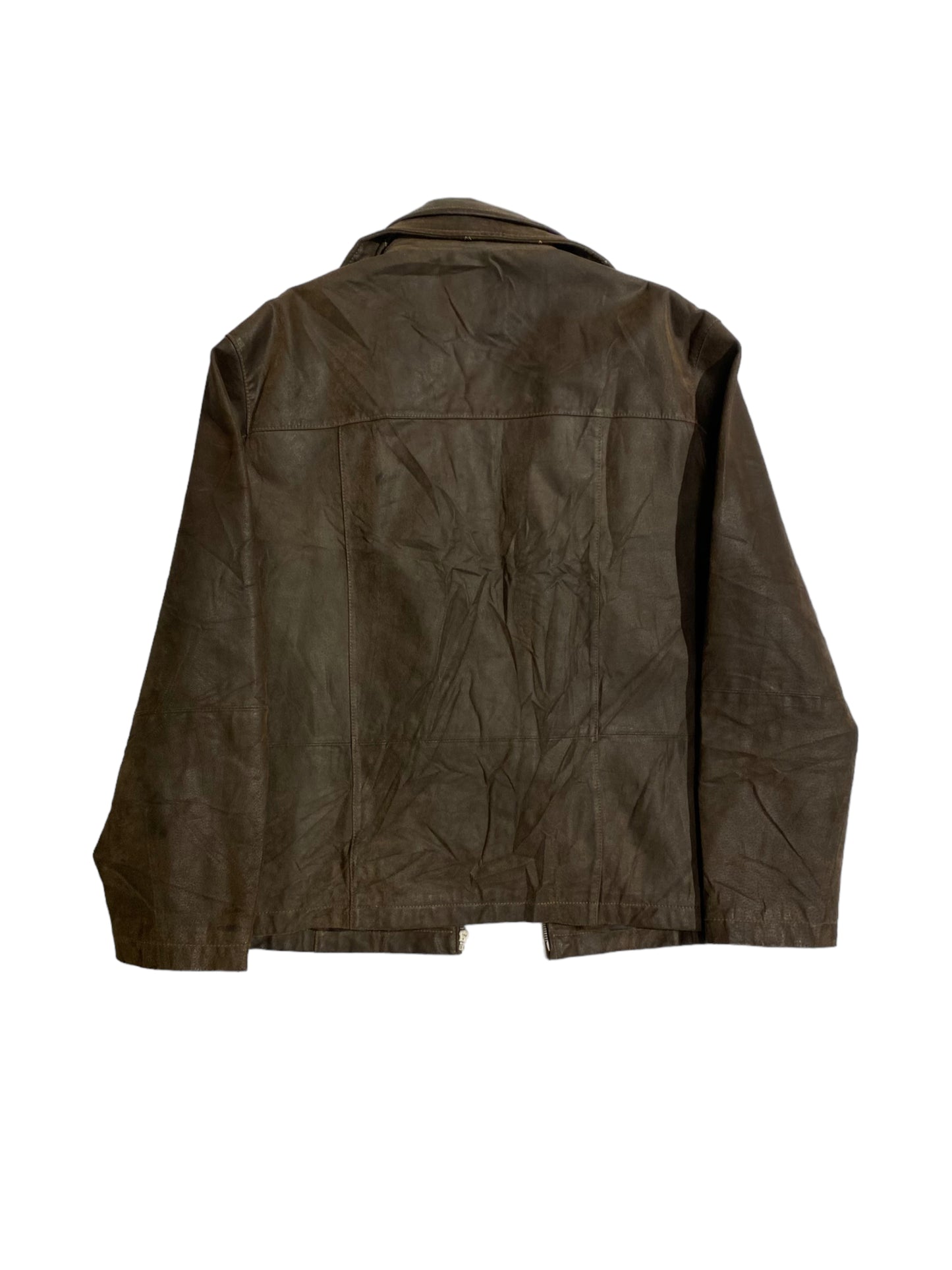 Double zipper leather jacket