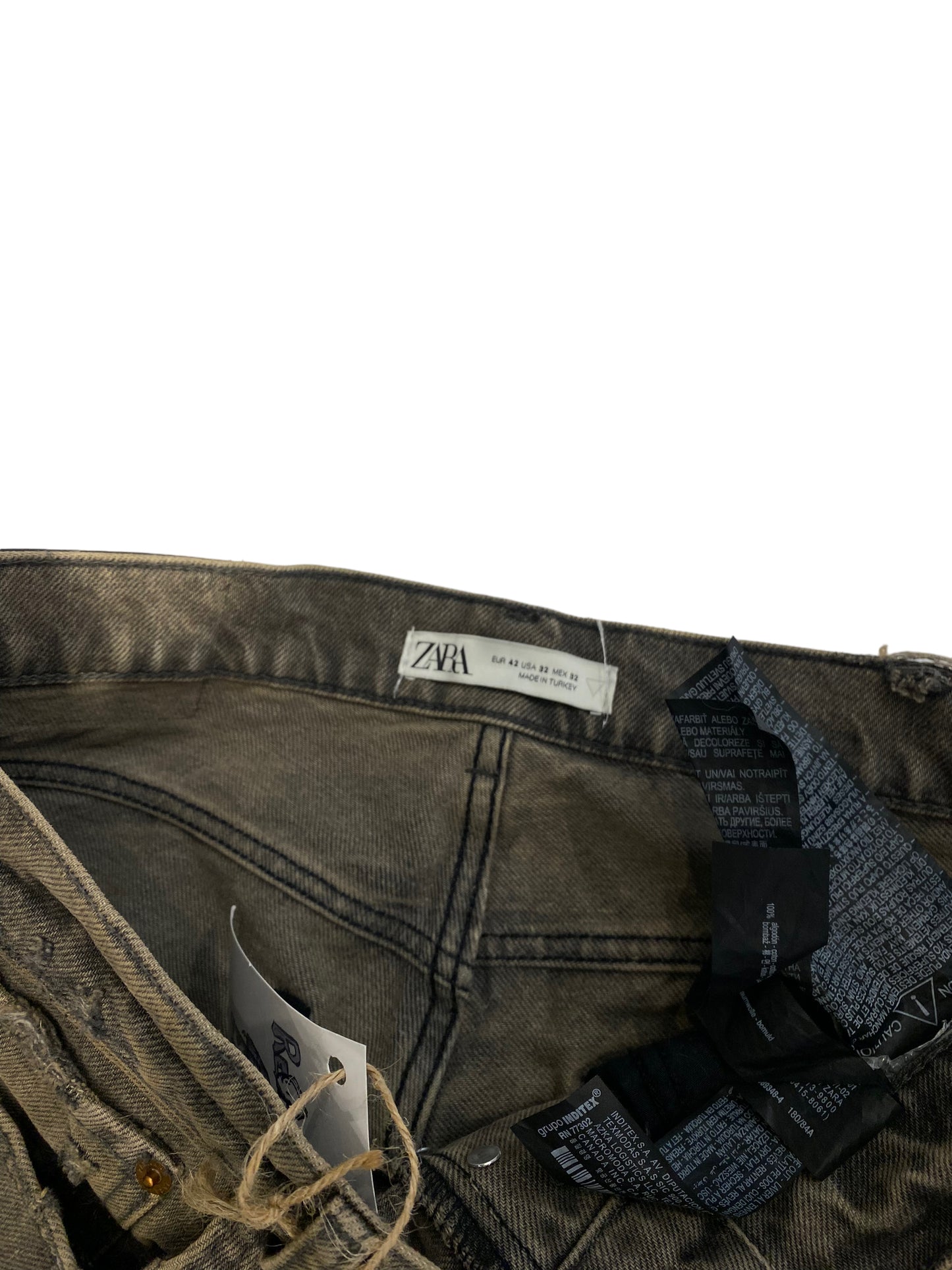 Zara brown washed denim jeans