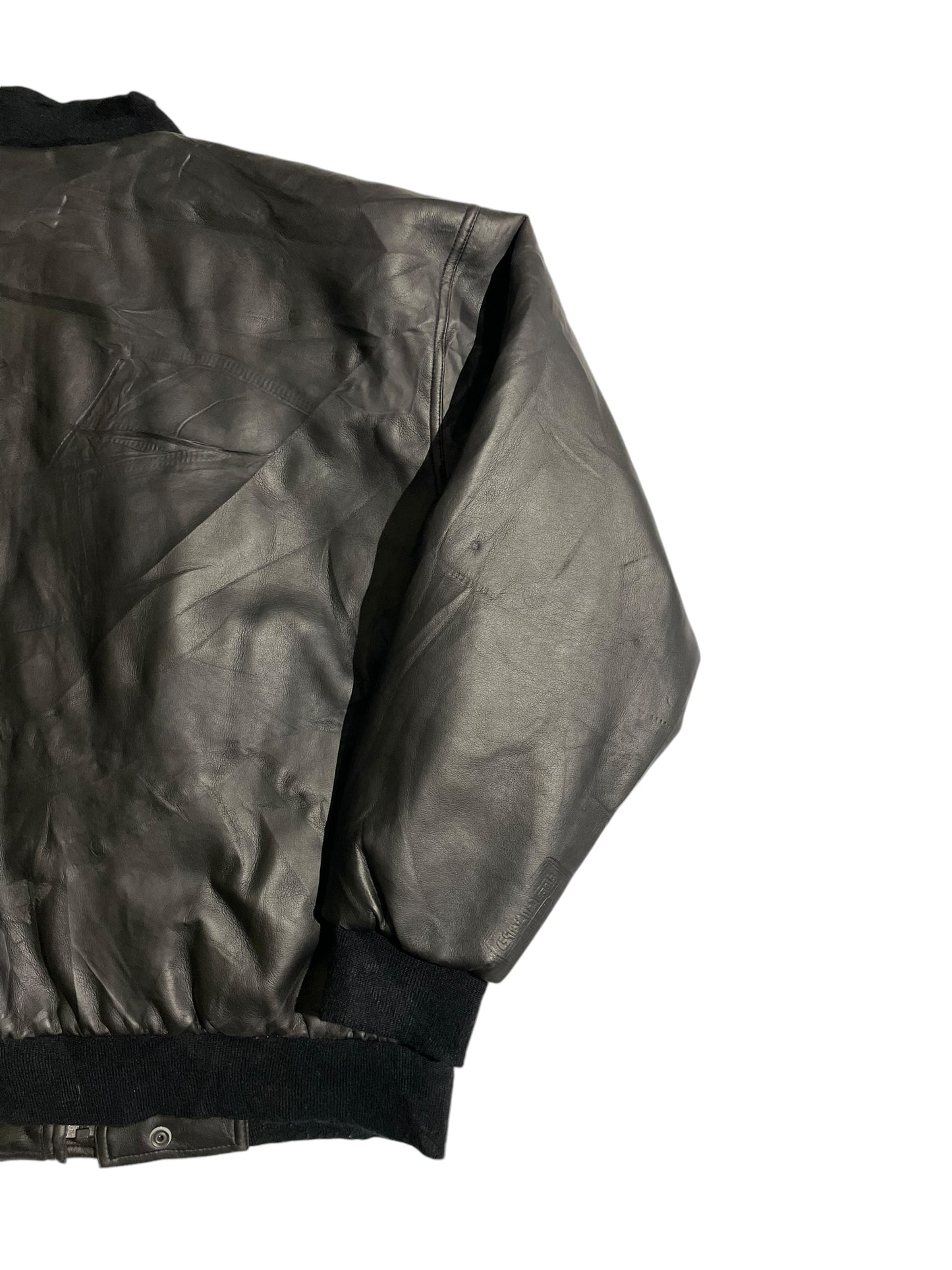 American striped bomber leather jacket