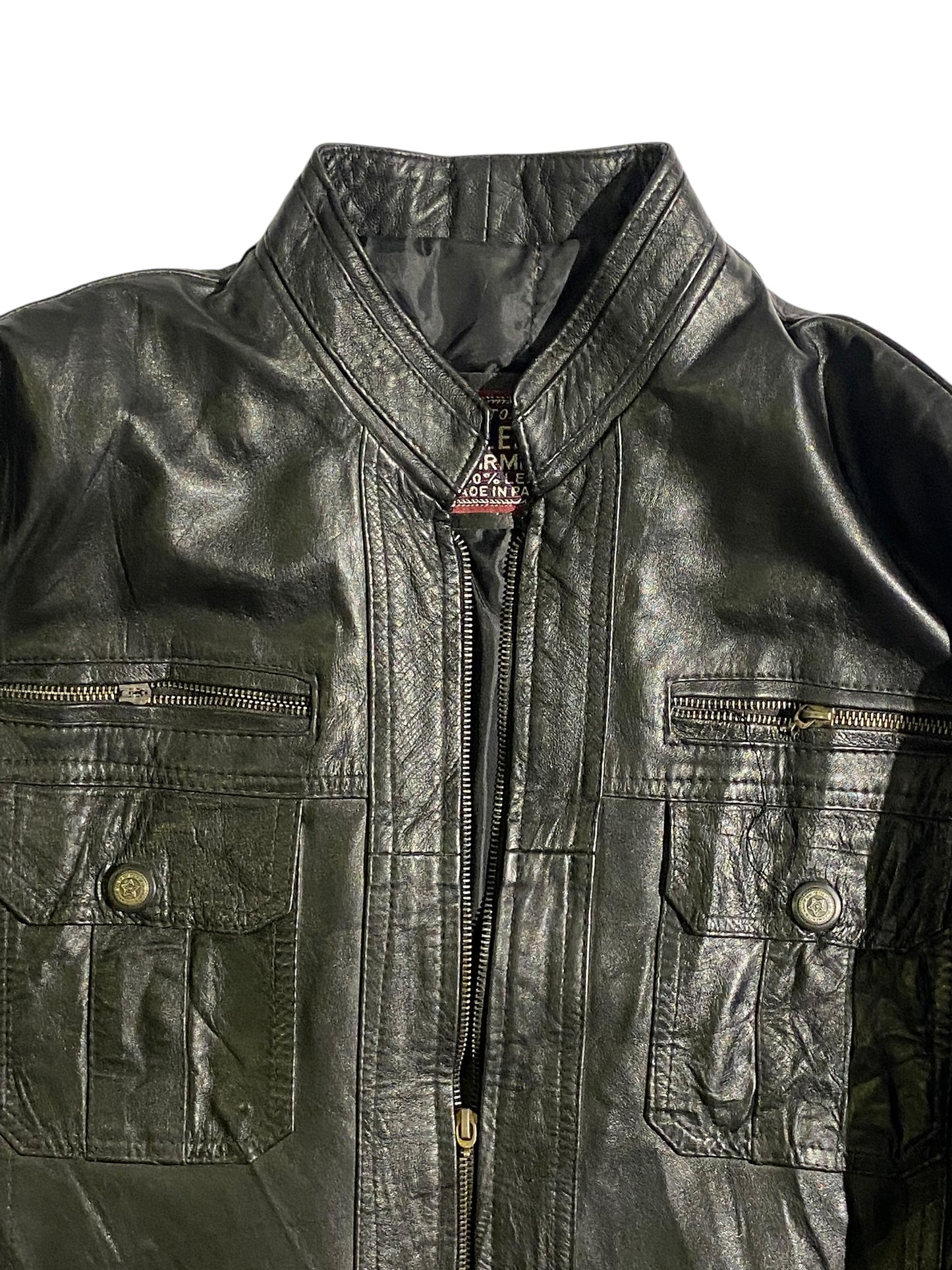 Leather garment vintage leather jacket