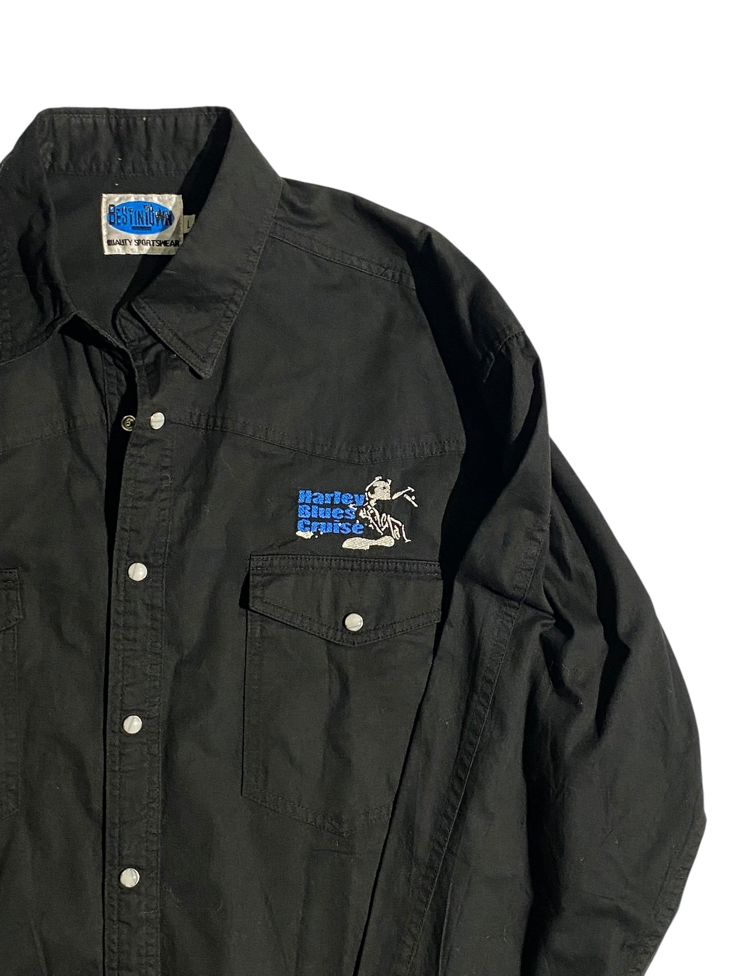 Harley cruise embroidered button up