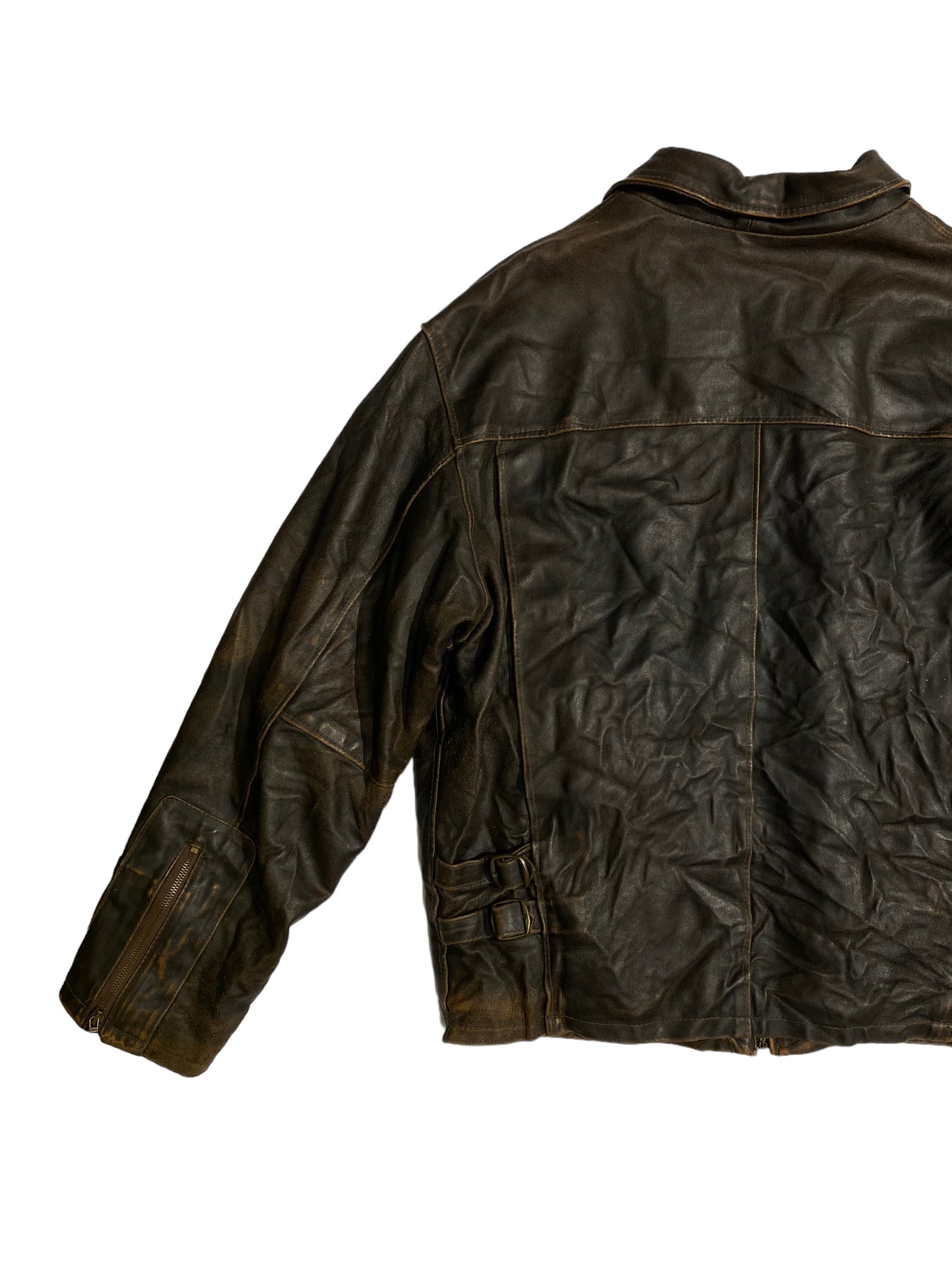 Flying wear brown leather jacket