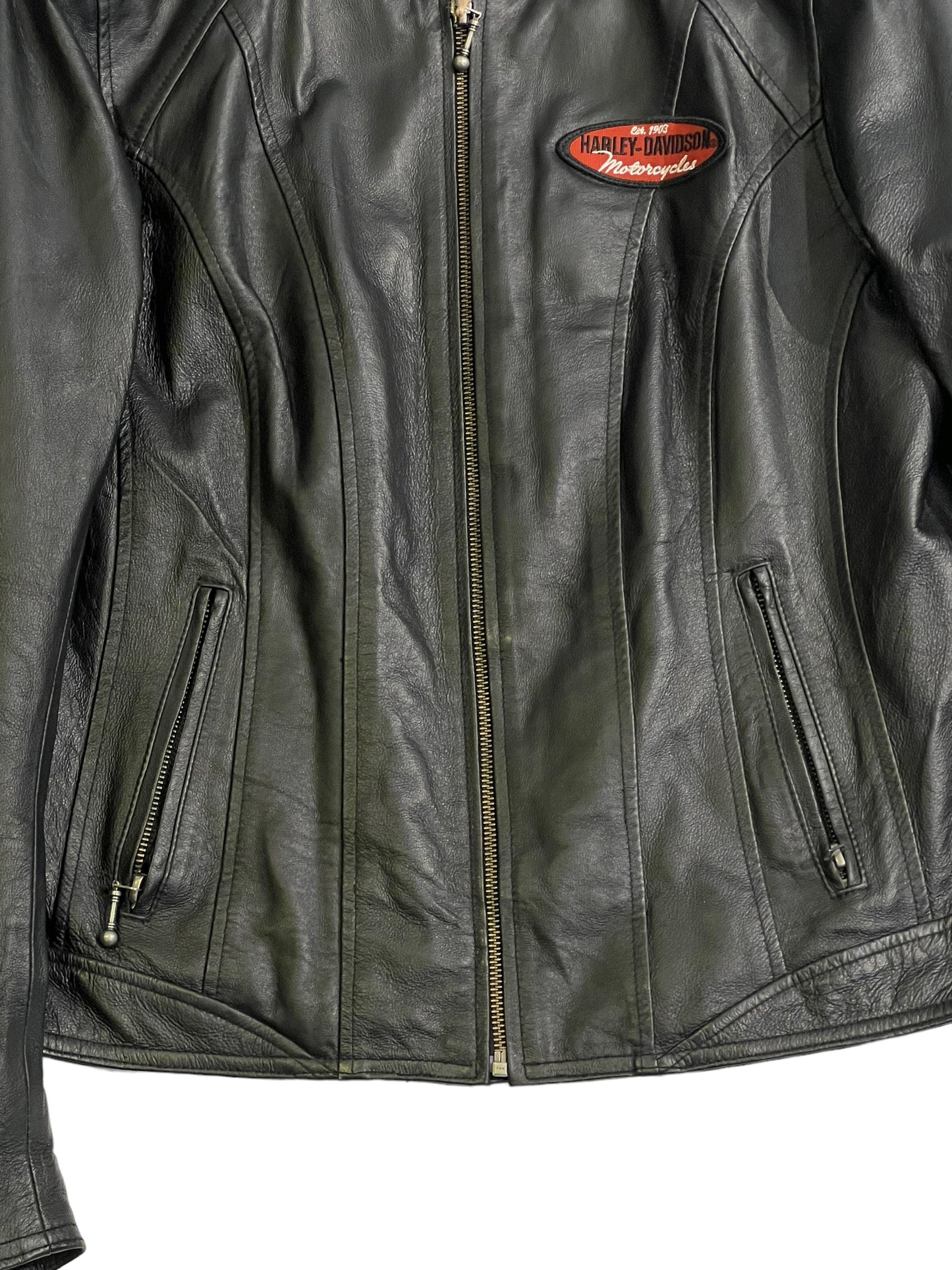 Harley Davison embroidered leather jacket