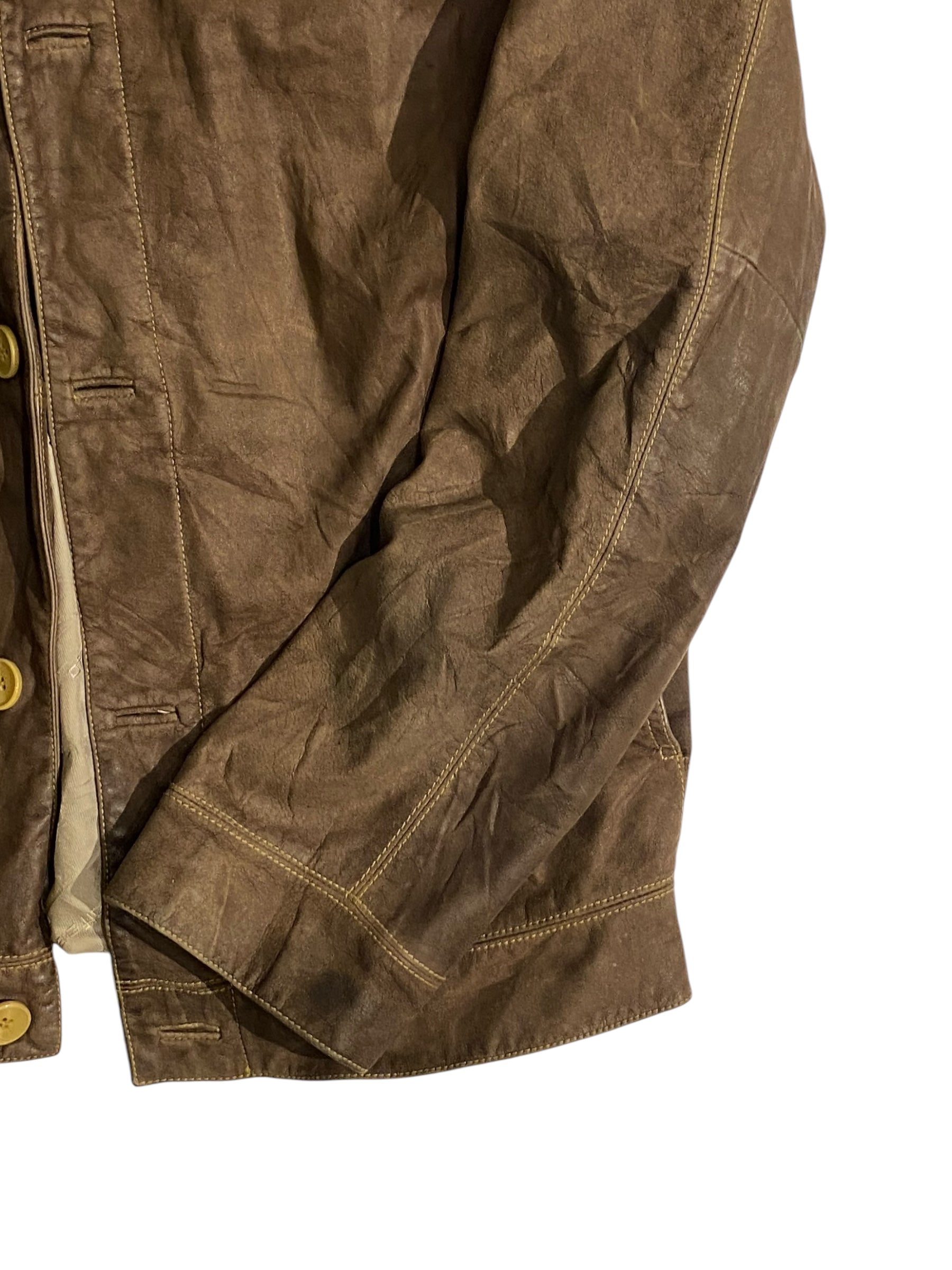 Offset leather jacket – Яetrospect
